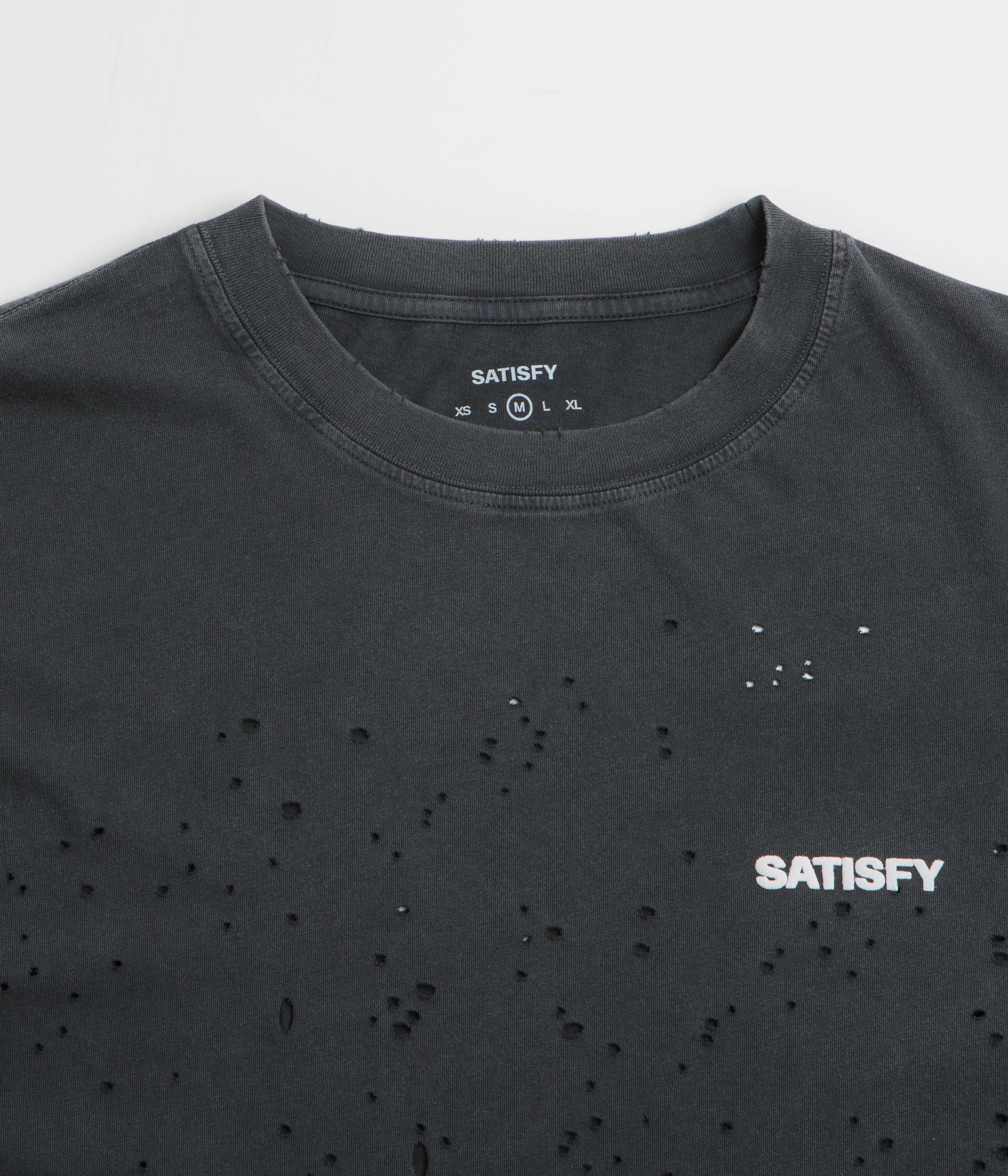 Satisfy MothTech Logo T-Shirt - Aged Black Unique Design Effortless Fashion