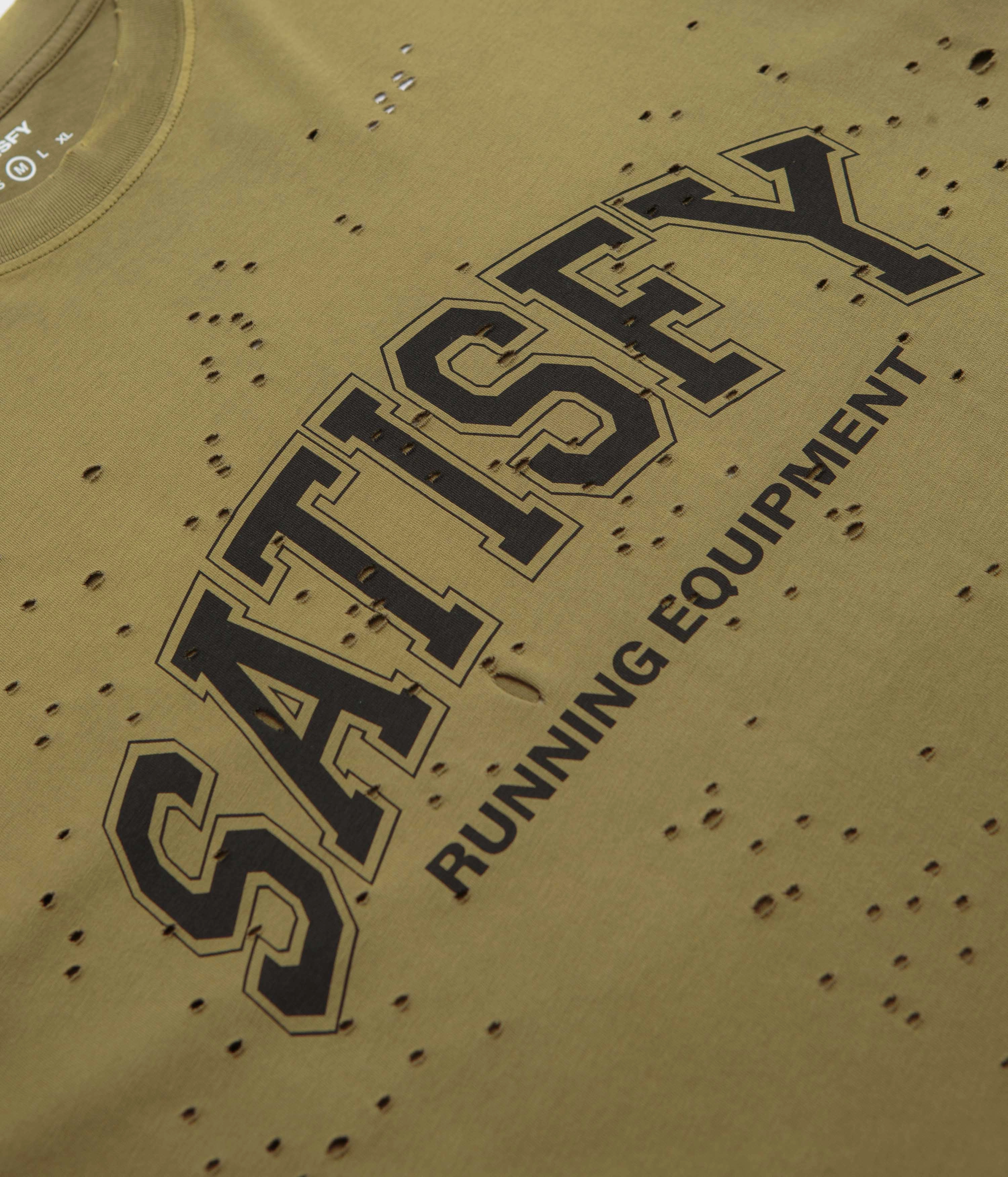 Satisfy MothTech T-Shirt - Sun Bleached Military Olive Spandex Enhanced Elasticity anti static