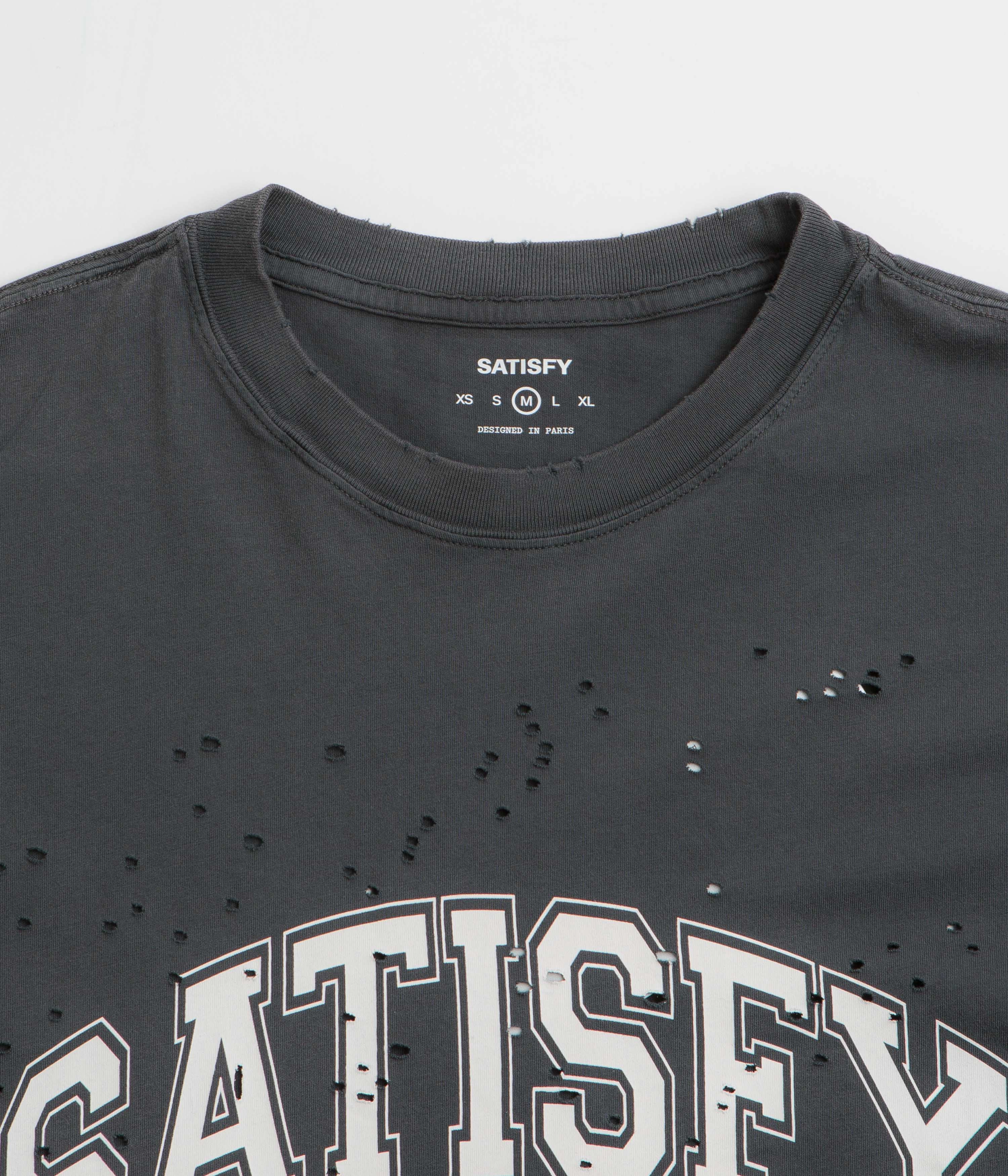 Perfect Comfort Wear Satisfy MothTech Varsity Logo T-Shirt - Aged Black