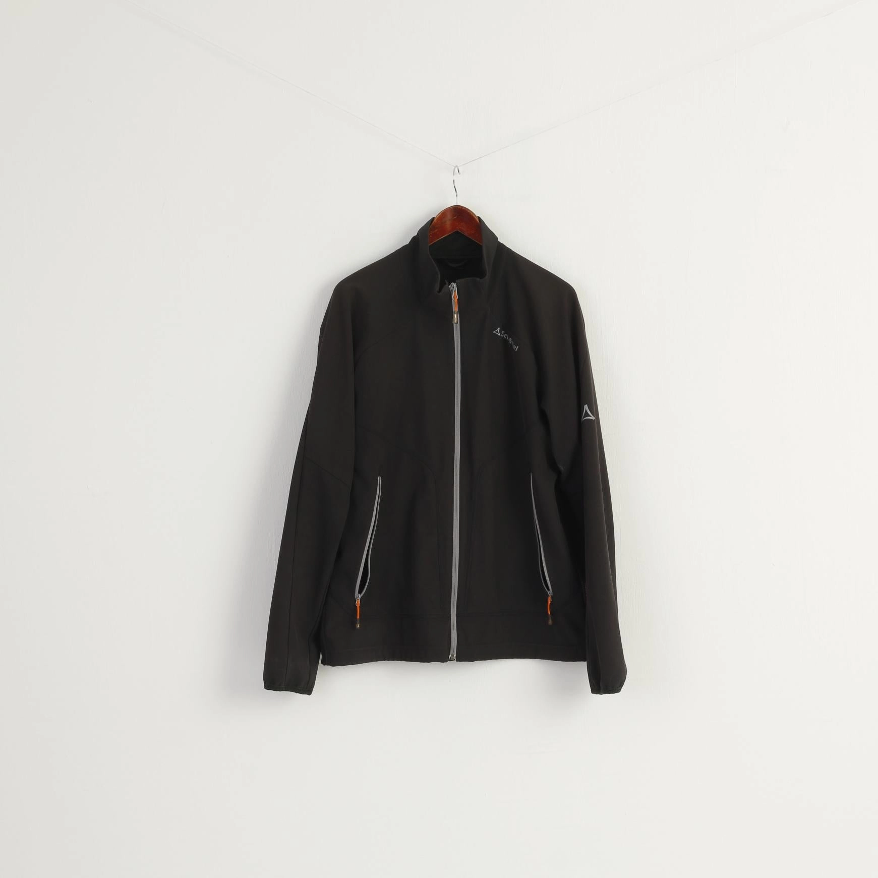 Schoffel Men L Jacket Black Sportswear Zip Up Run Pockets Active Top Warm Insulation