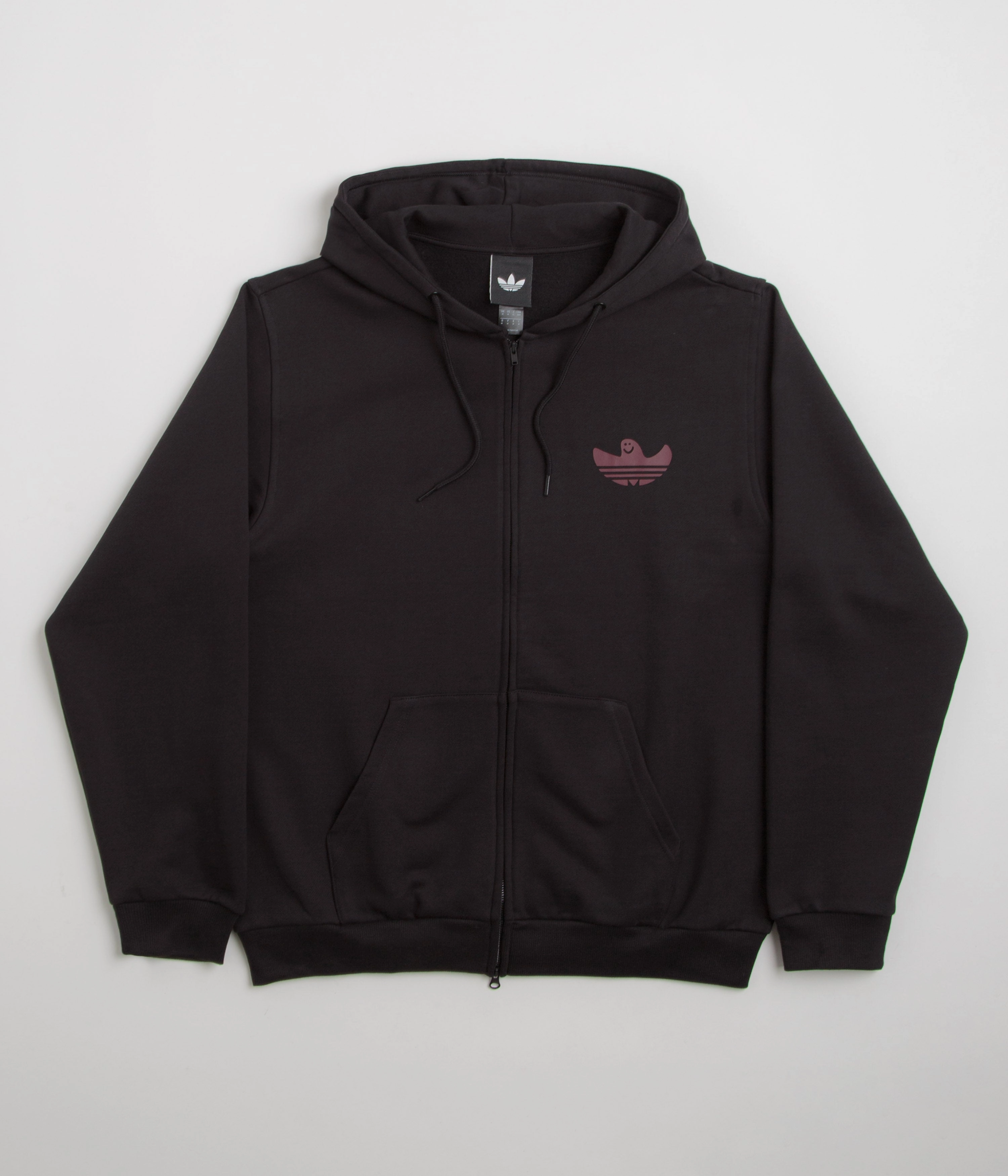 Adidas Shmangry Zip Hoodie - Black / Shadow Red Bold Print Warm