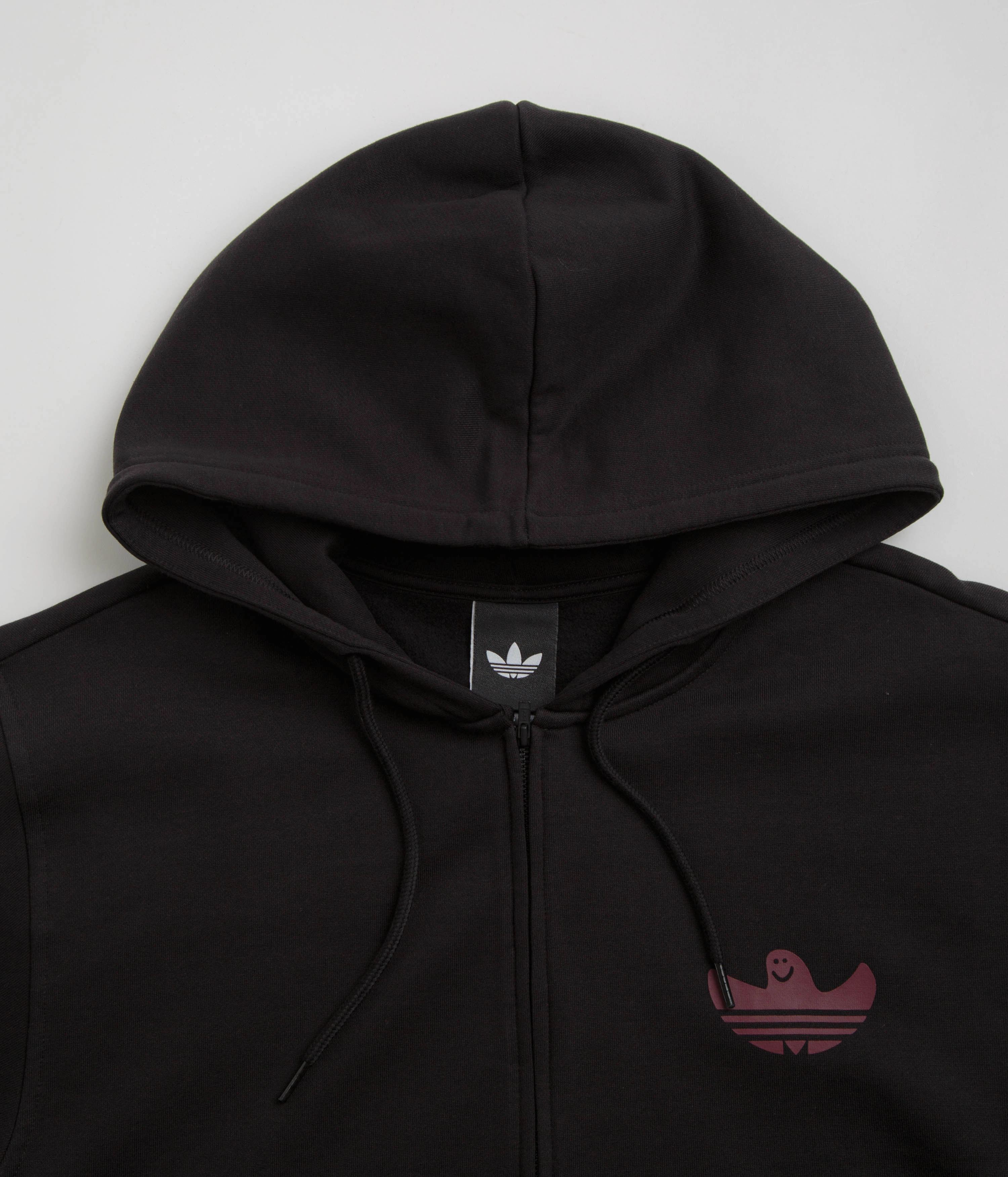 French Terry Construction Adidas Shmangry Zip Hoodie - Black / Shadow Red