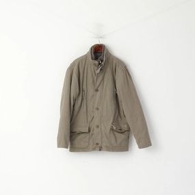 Benefit Temperature Regulating Fabric Schott NYC Men XL Jacket Khaki Cotton Military Gear Padded 2in1 Full Zipper Top