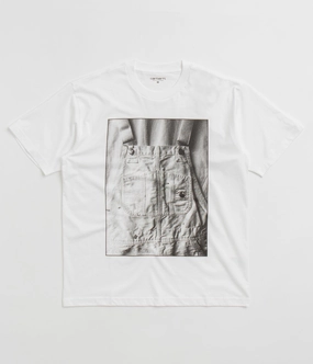 Carhartt Bib Overall T-Shirt - White Stone Wash Process Scoop neck