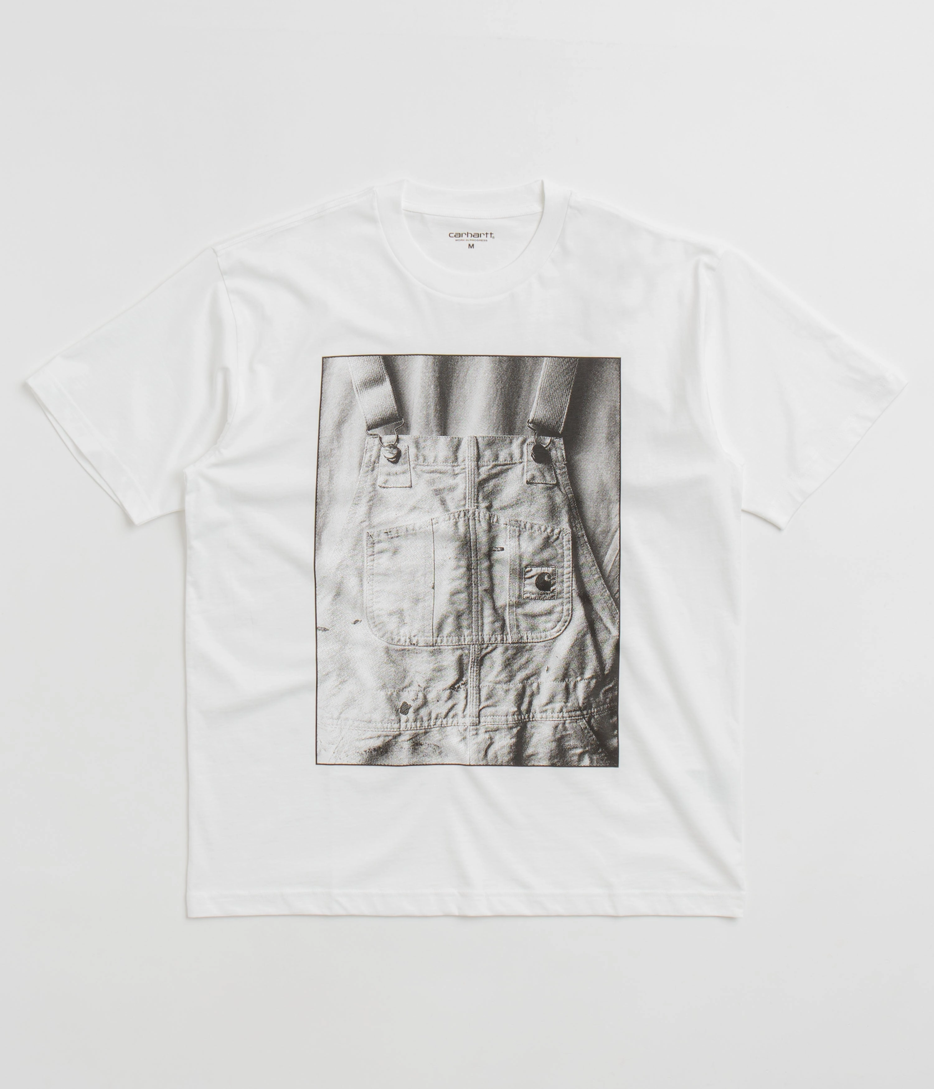 Carhartt Bib Overall T-Shirt - White Stone Wash Process Scoop neck