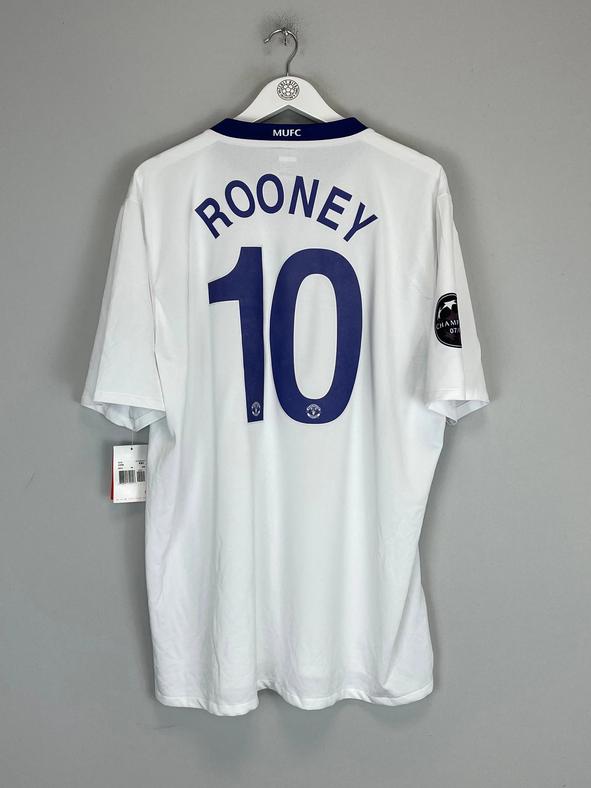 Non Slip Hem Balanced Fit 2008/10 MANCHESTER UNITED ROONEY #10 *BNWT* C/L AWAY SHIRT (XXL) NIKE