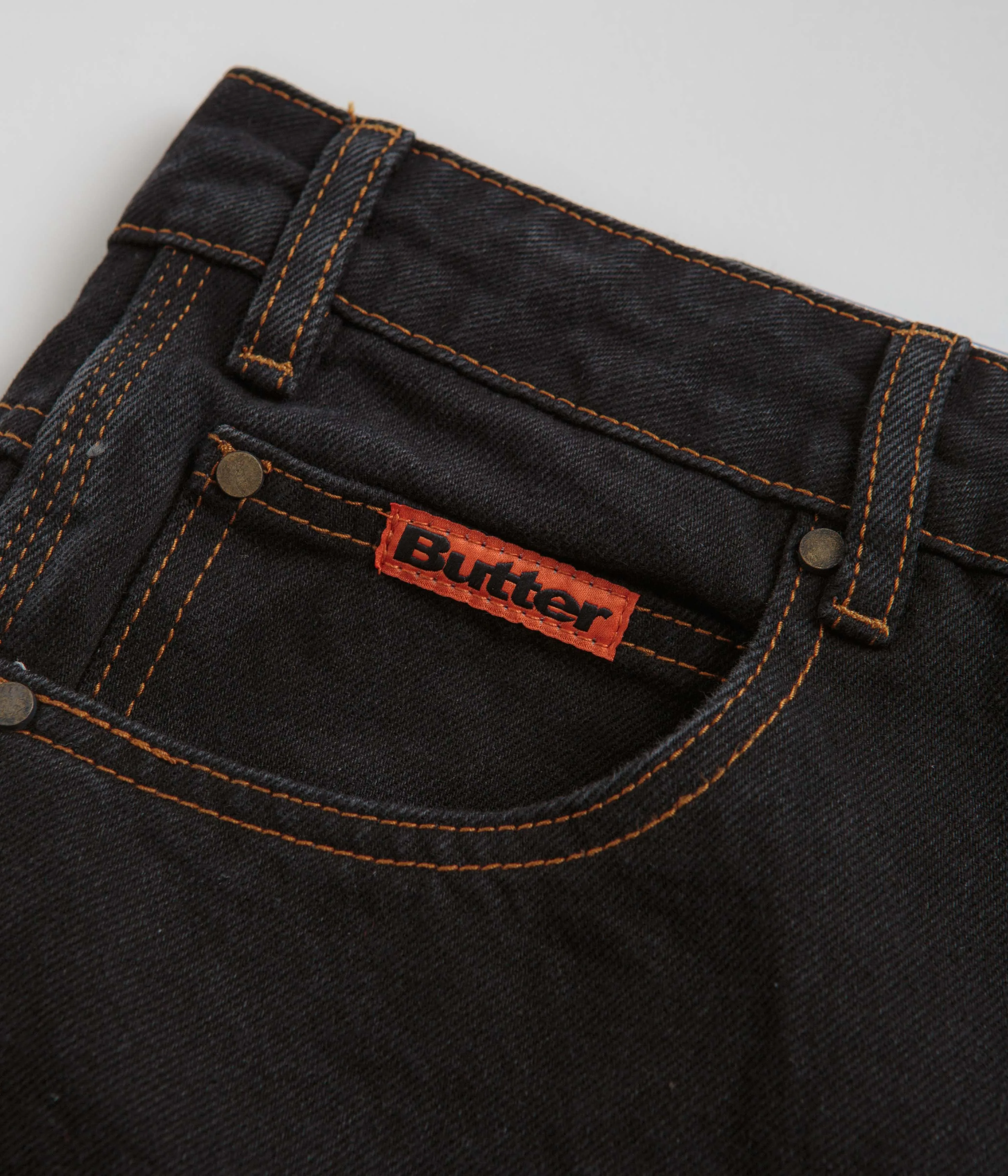 Butter Goods Baggy Denim Shorts - Washed Black Durable Feel Reflective Safety Details