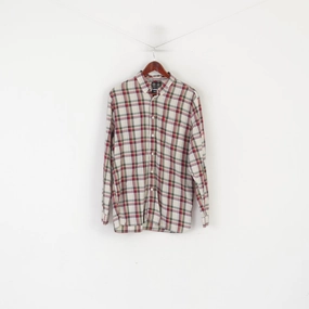 Musto Men L Casual Shirt Beige Check Cotton Ocean Outfitters Long Sleeve Top Low Maintenance Quick-Dry