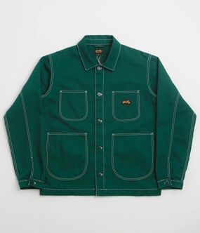 Water Repellent Finish Weatherproof Seams Stan Ray Coverall Jacket - Botanical Green Bedford