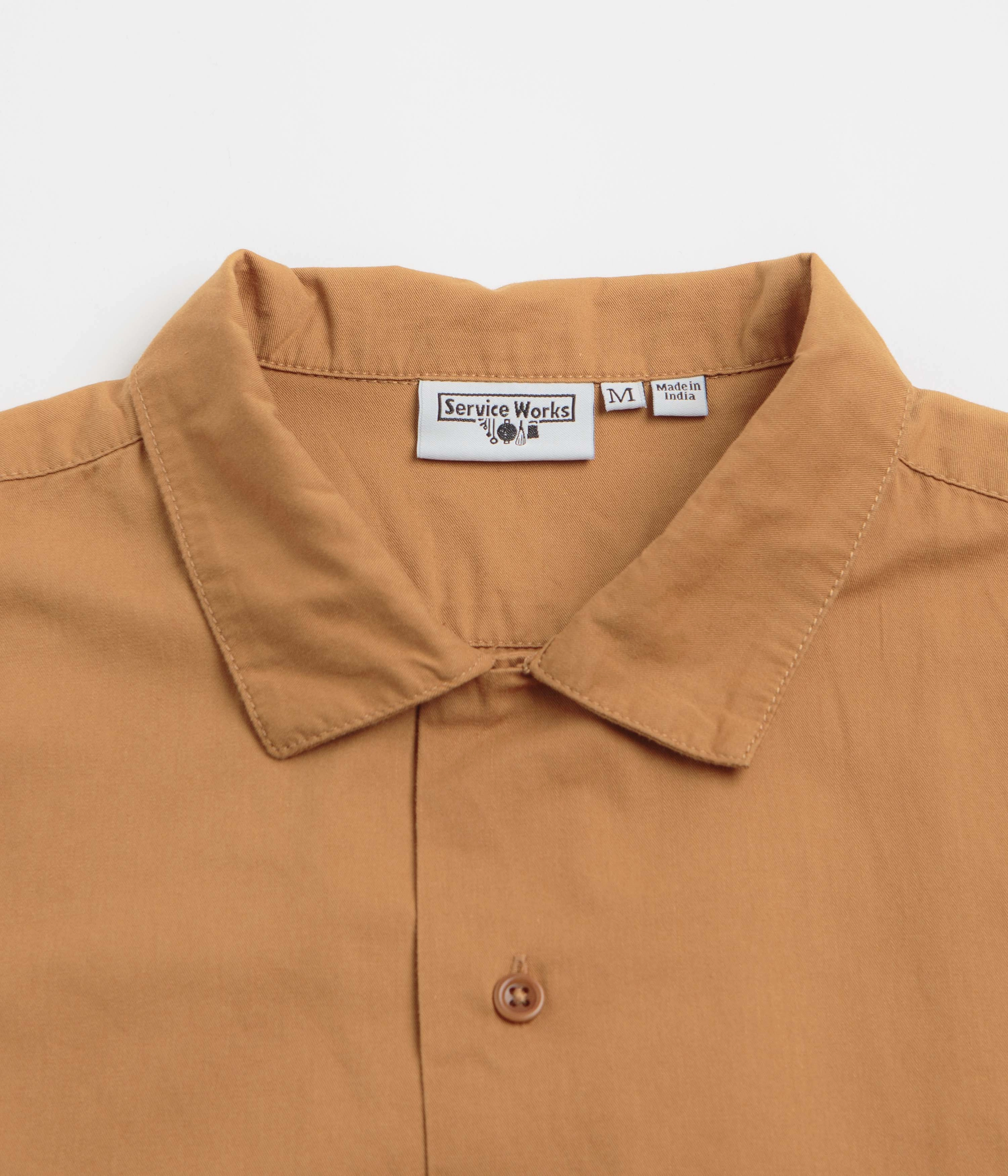 Service Works Light Twill Picnic Short Sleeve Shirt - Burnt Sugar Corporate Wear