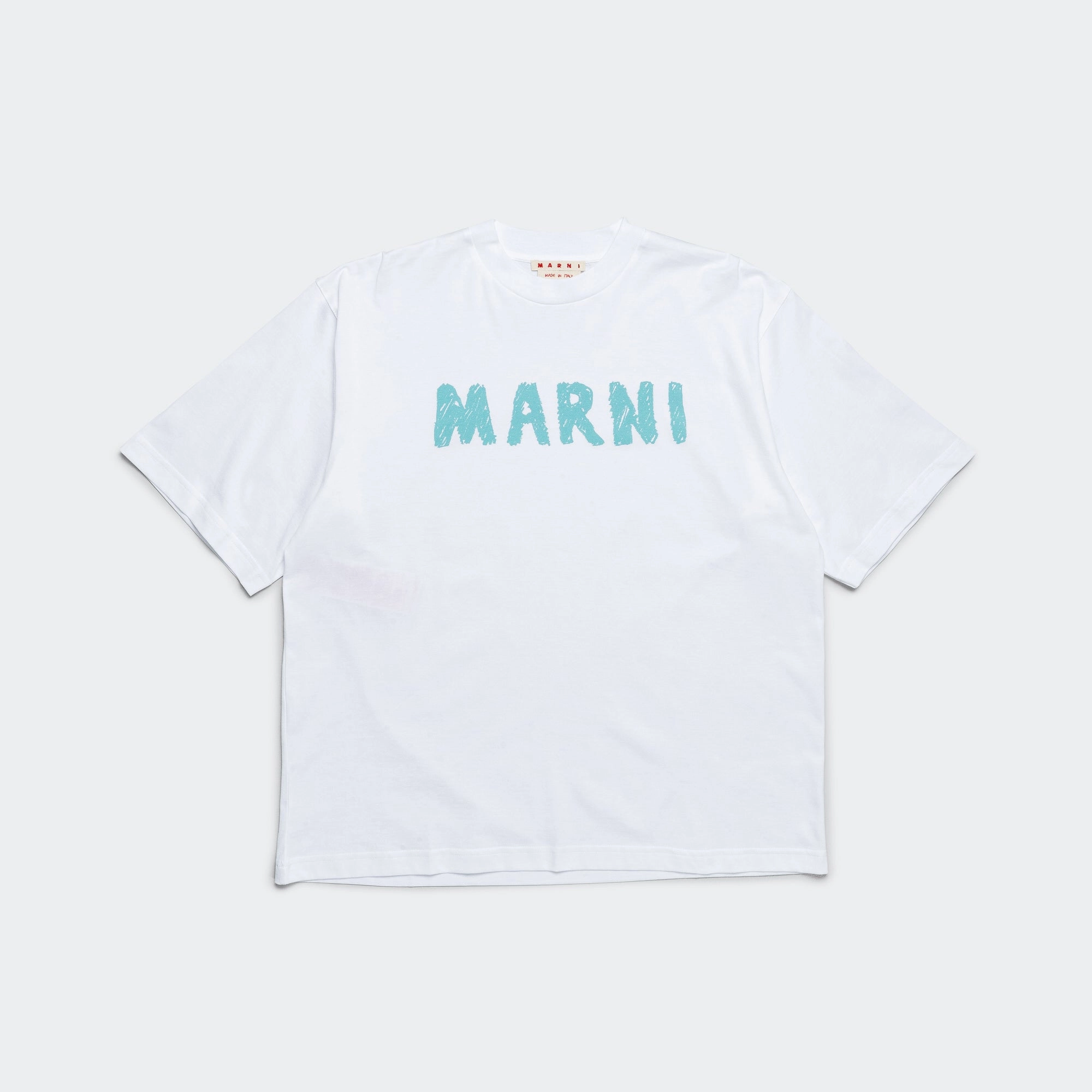 Laser Cut Edges Essential Top Crayon Logo T-Shirt - White