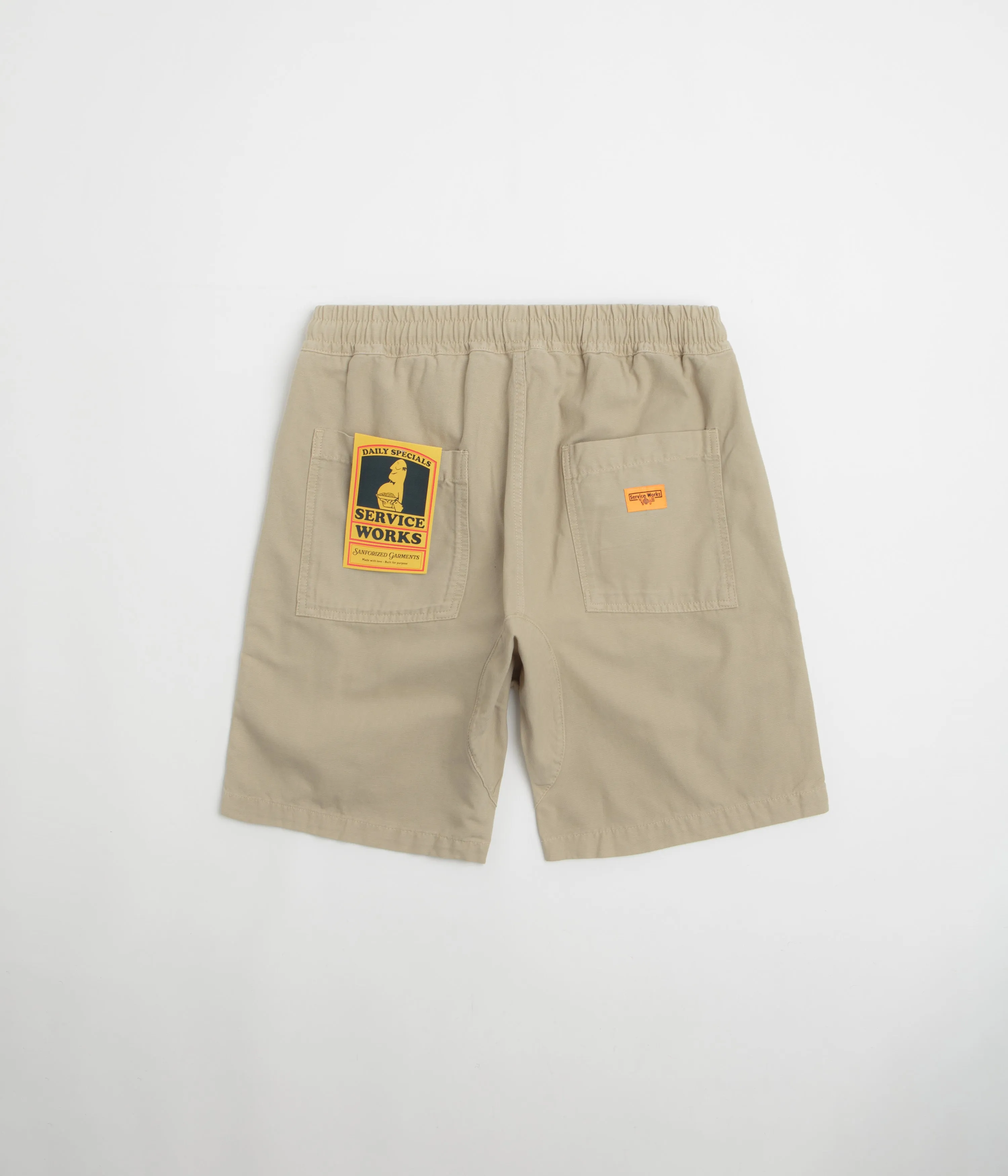 desert style tall size Service Works Classic Chef Shorts - Khaki