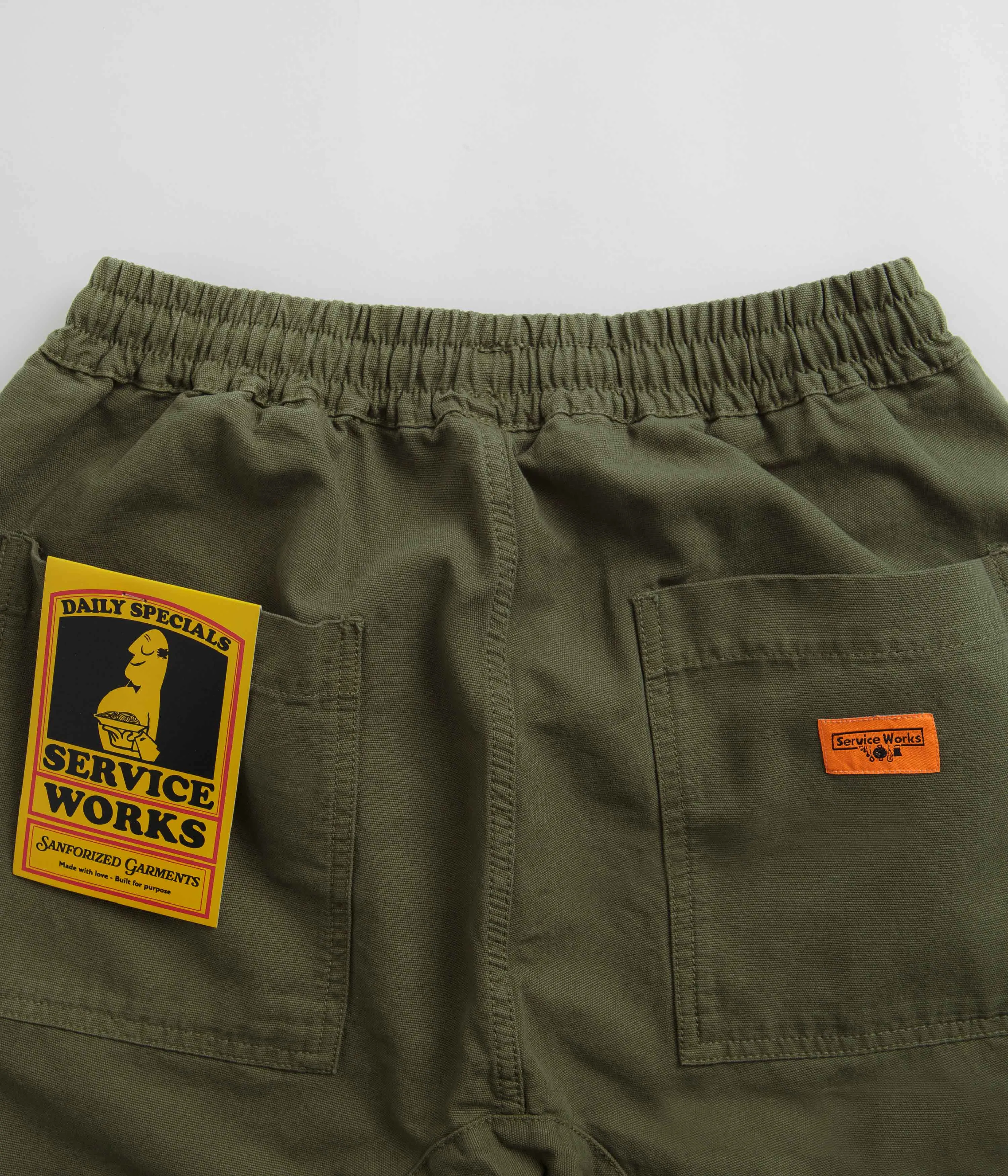 Service Works Classic Chef Shorts - Olive High-waisted Trendy Comfort
