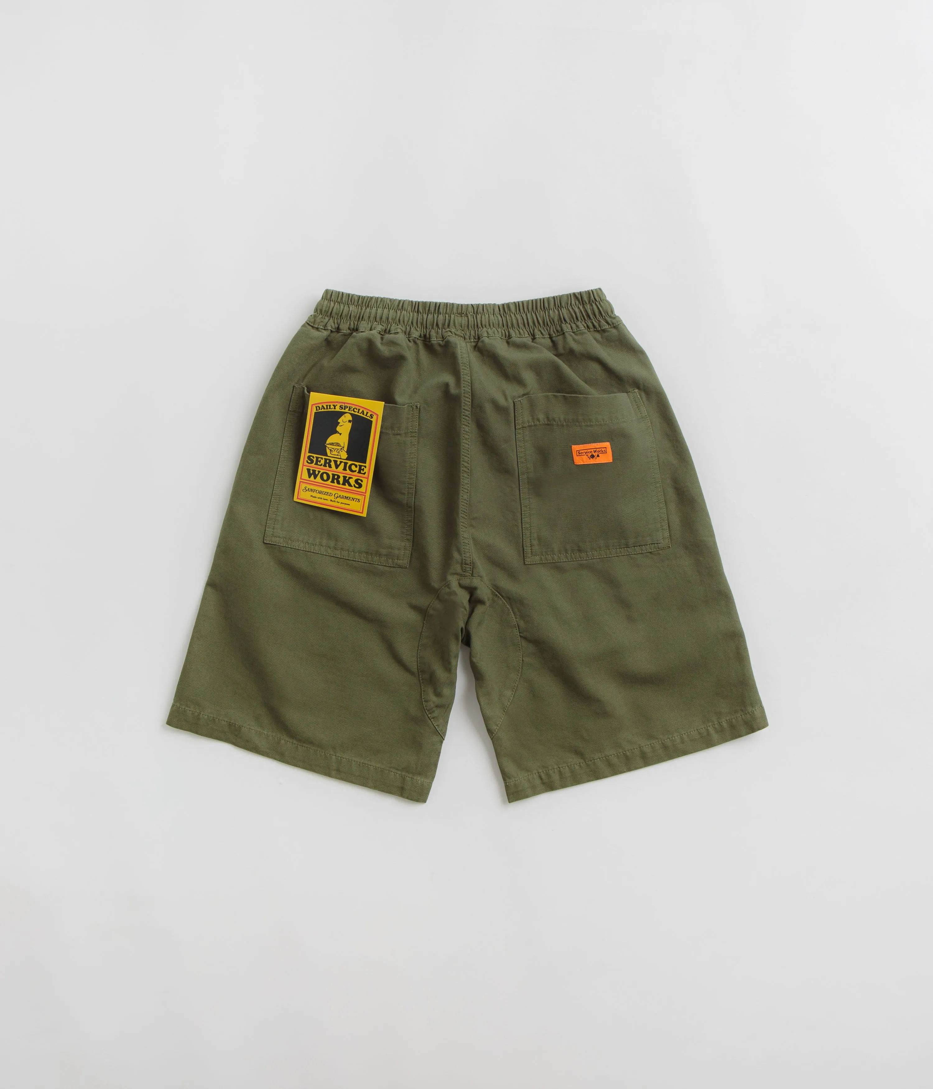 school wear Bold colors Service Works Classic Chef Shorts - Olive