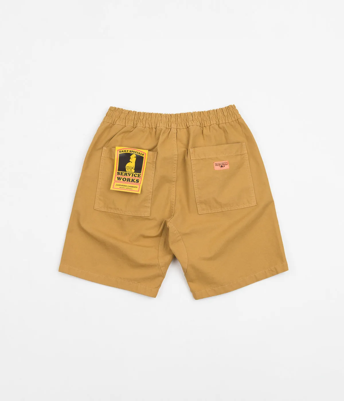 Service Works Classic Chef Shorts - Tan Eye-catching Design Sweat Resistant Fabric