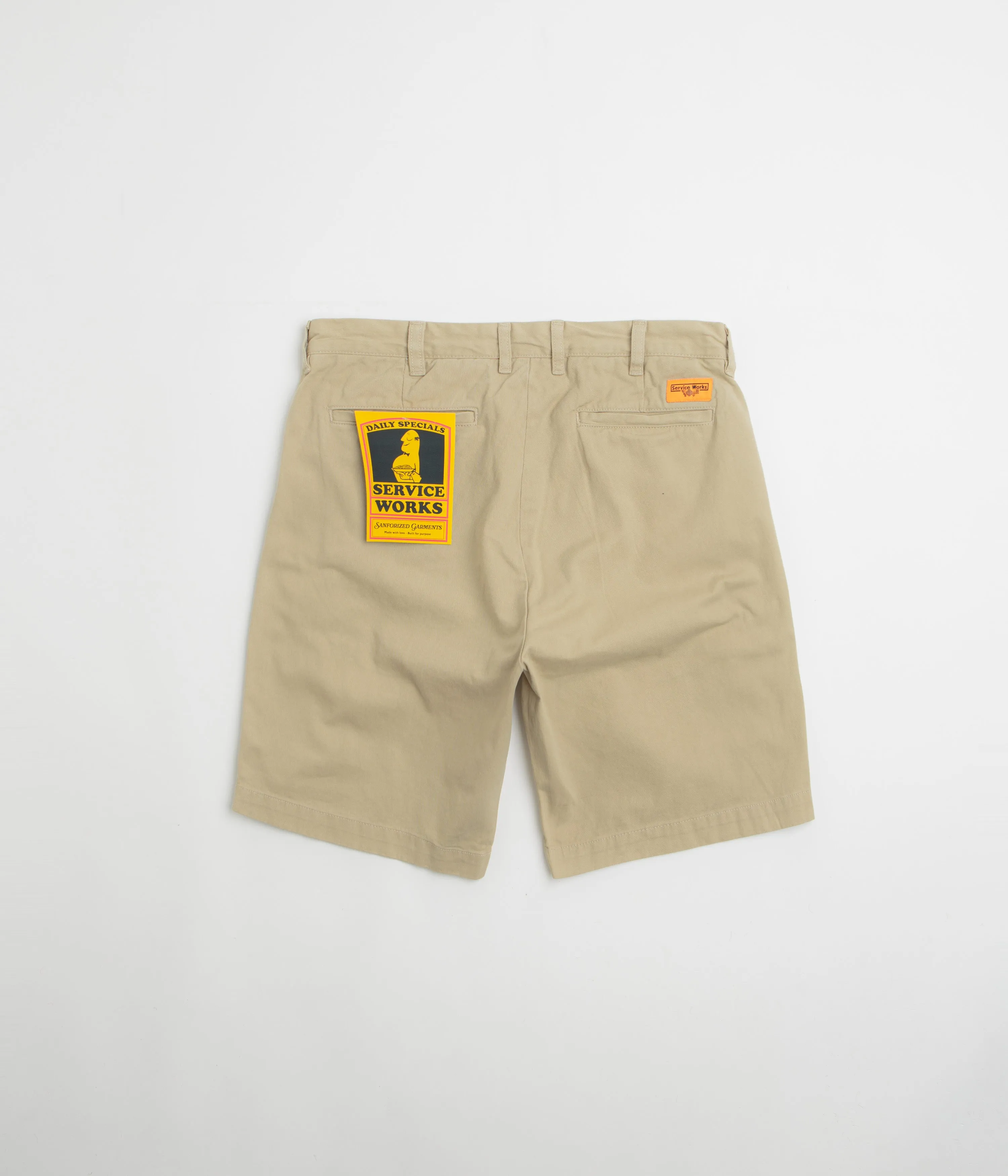 Service Works Drill Part Timer Shorts - Khaki Flexible Fabric