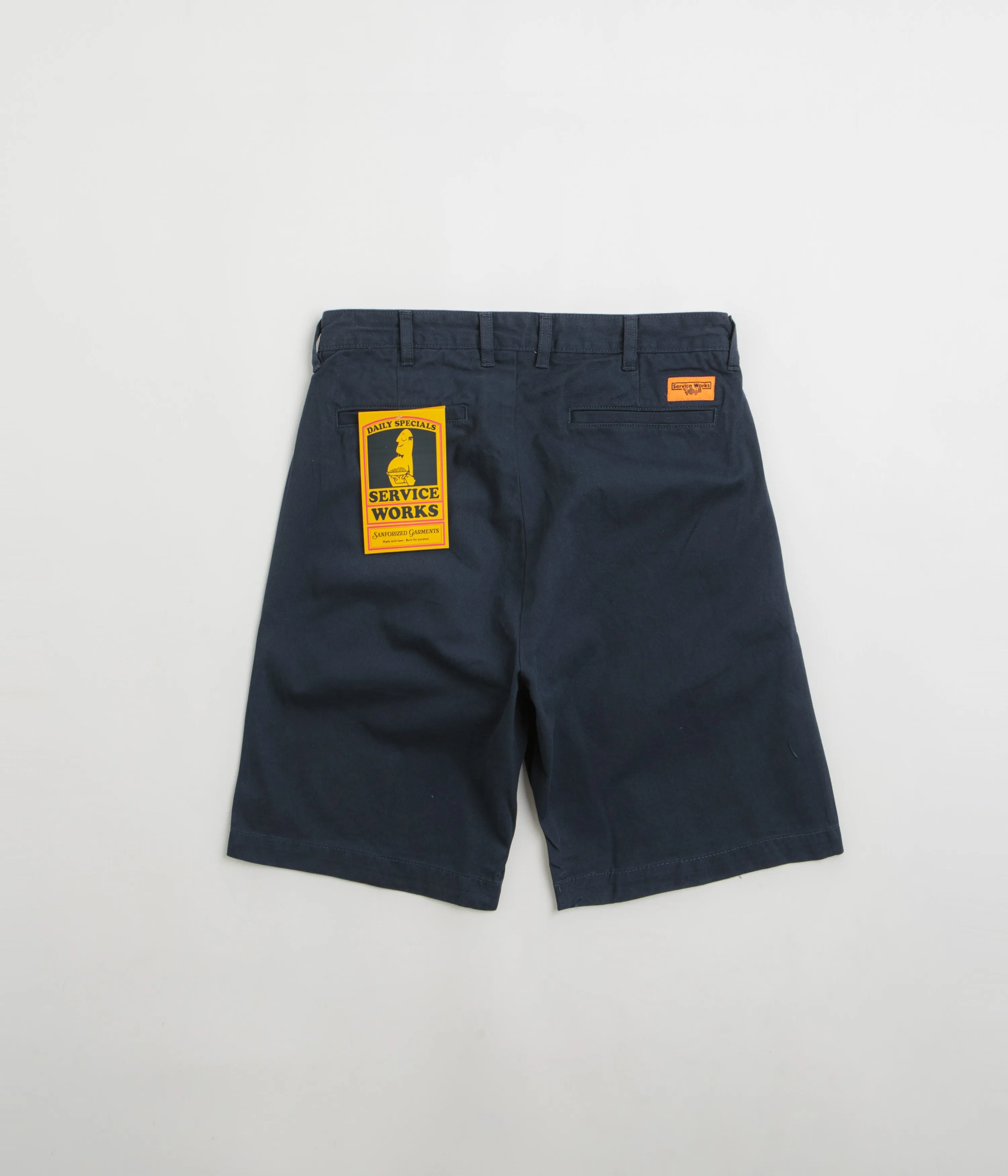 Stylish Fit Midweight Texture Service Works Drill Part Timer Shorts - Navy