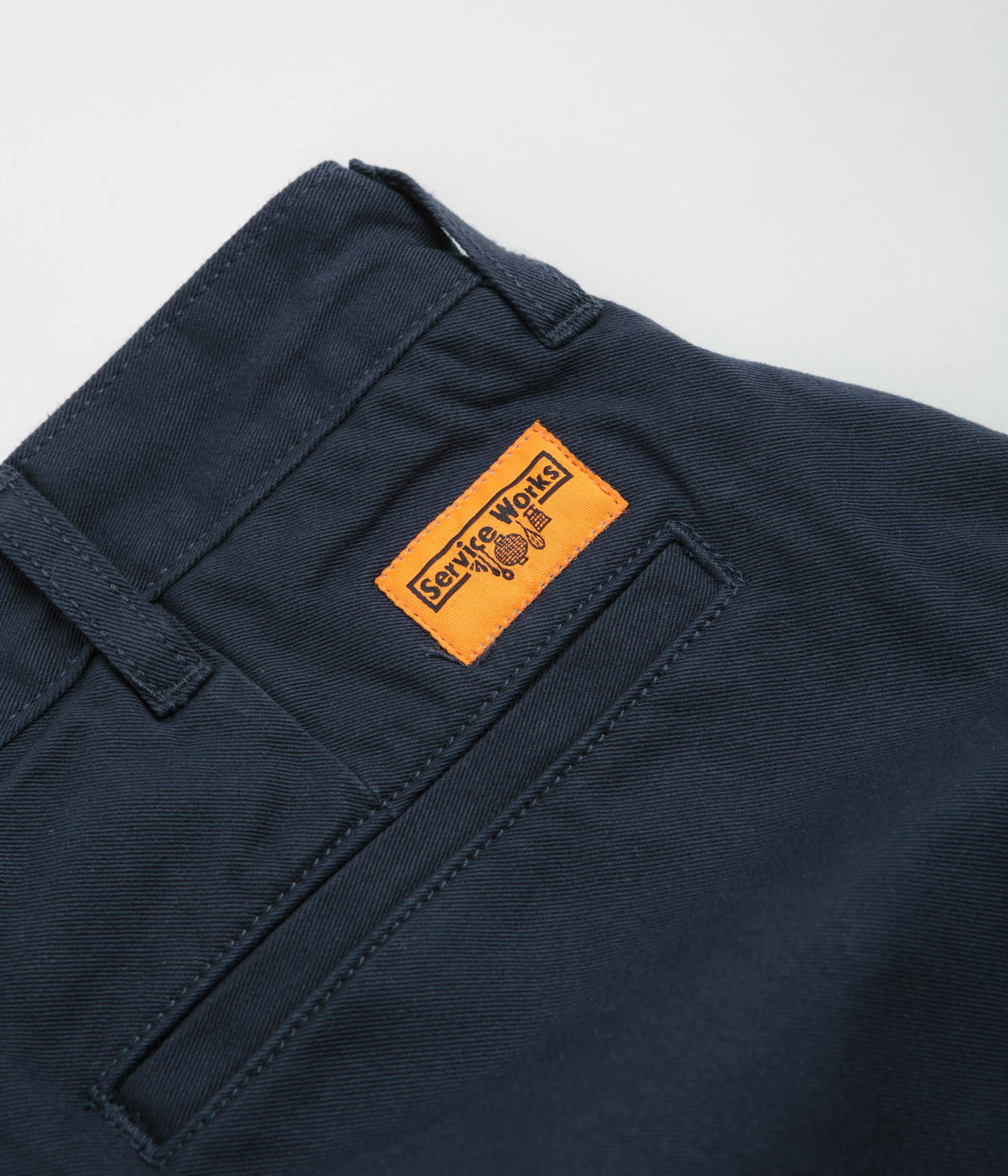 Service Works Drill Part Timer Shorts - Navy Smooth Texture Fan gear