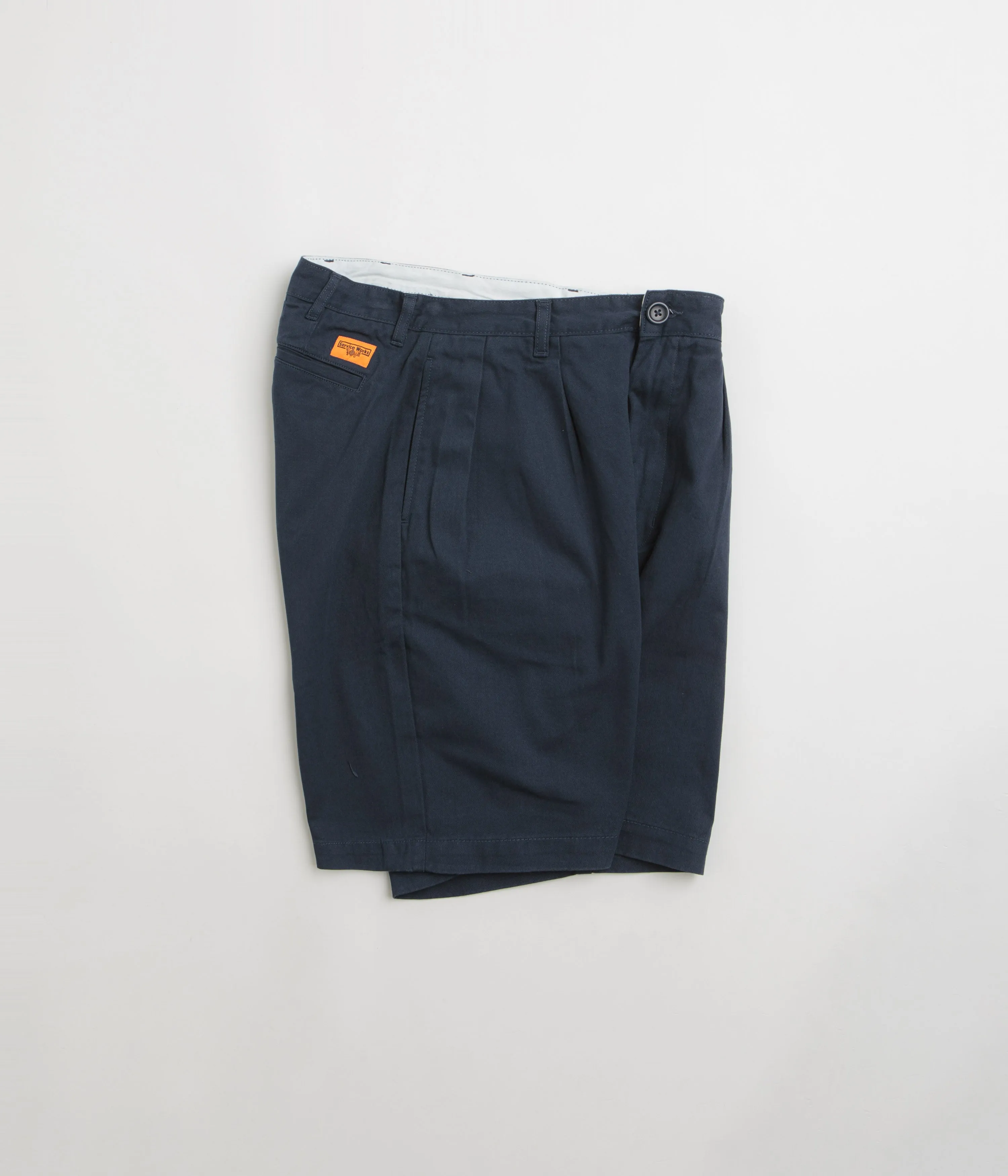 Durable Weave Fabric Trendy Comfort Service Works Drill Part Timer Shorts - Navy