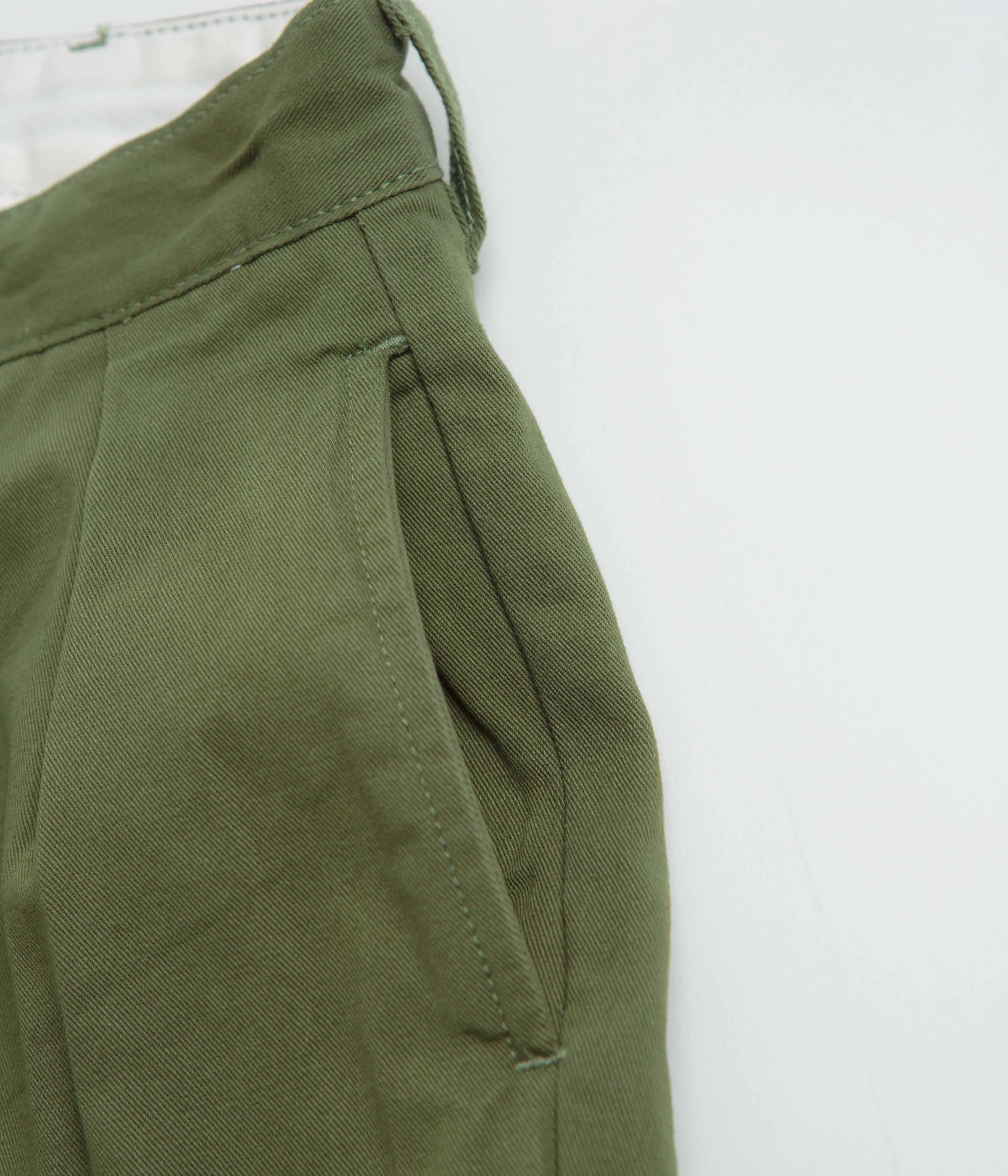 Daily Fit Service Works Drill Part Timer Shorts - Olive