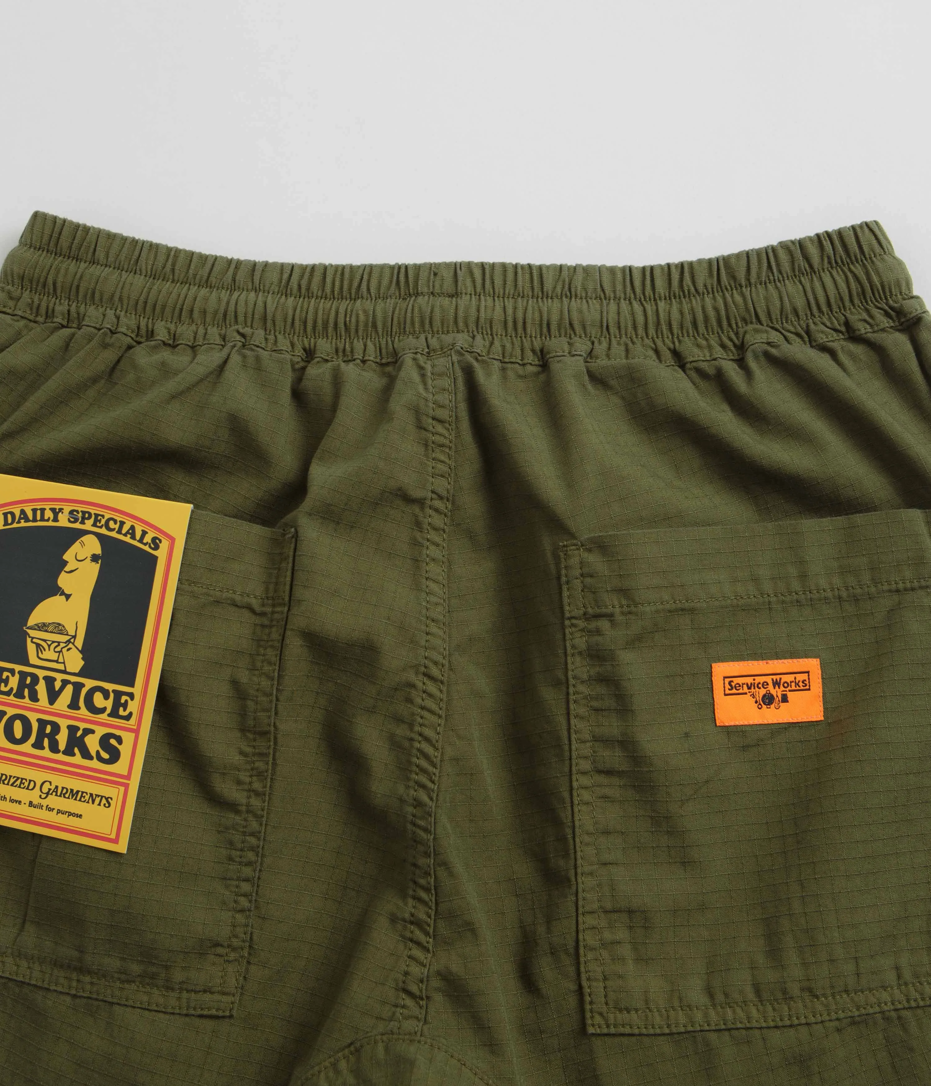 Chill Mood Service Works Ripstop Chef Shorts - Pesto