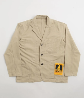 Packable Feature Service Works Drill Server Suit Jacket - Khaki