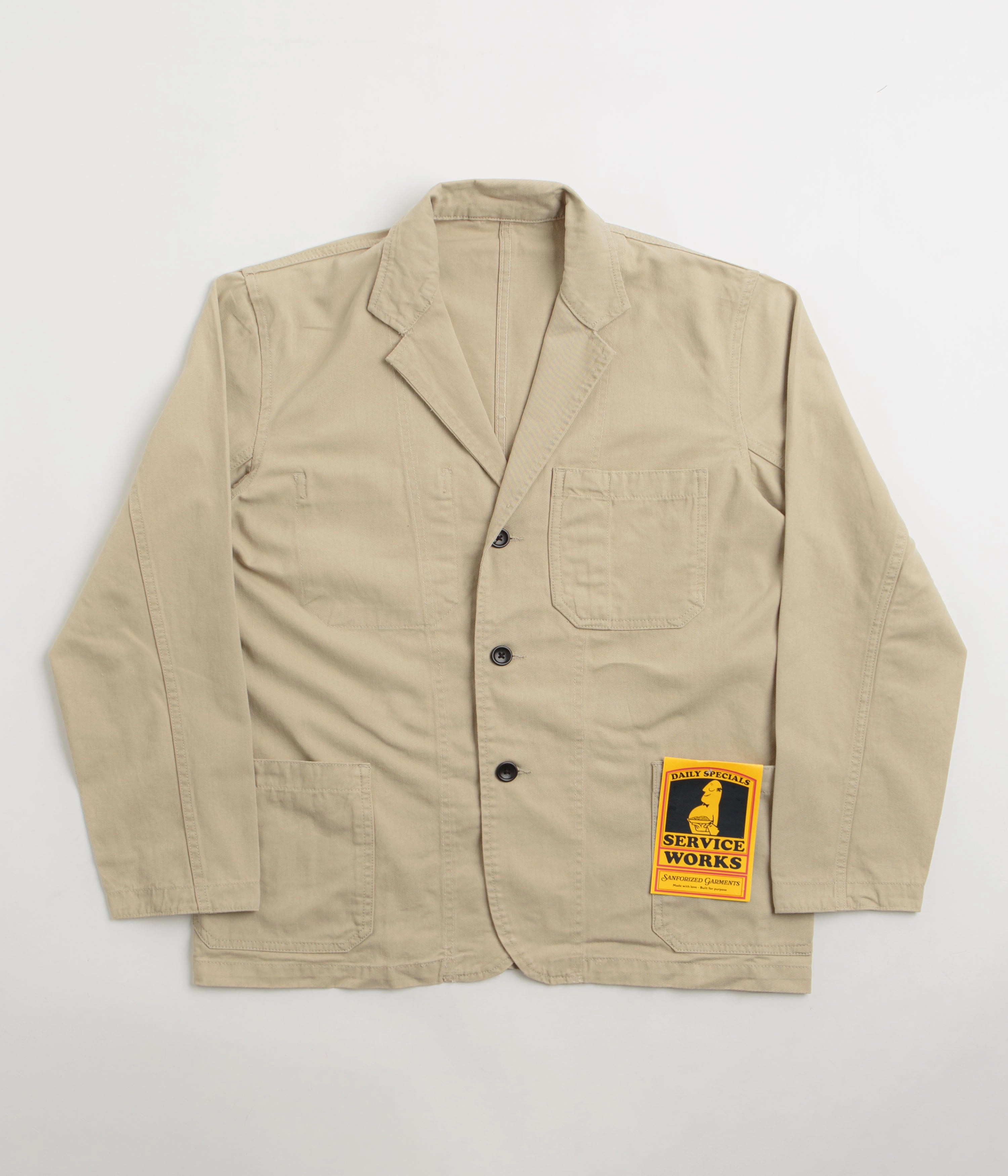 Packable Feature Service Works Drill Server Suit Jacket - Khaki