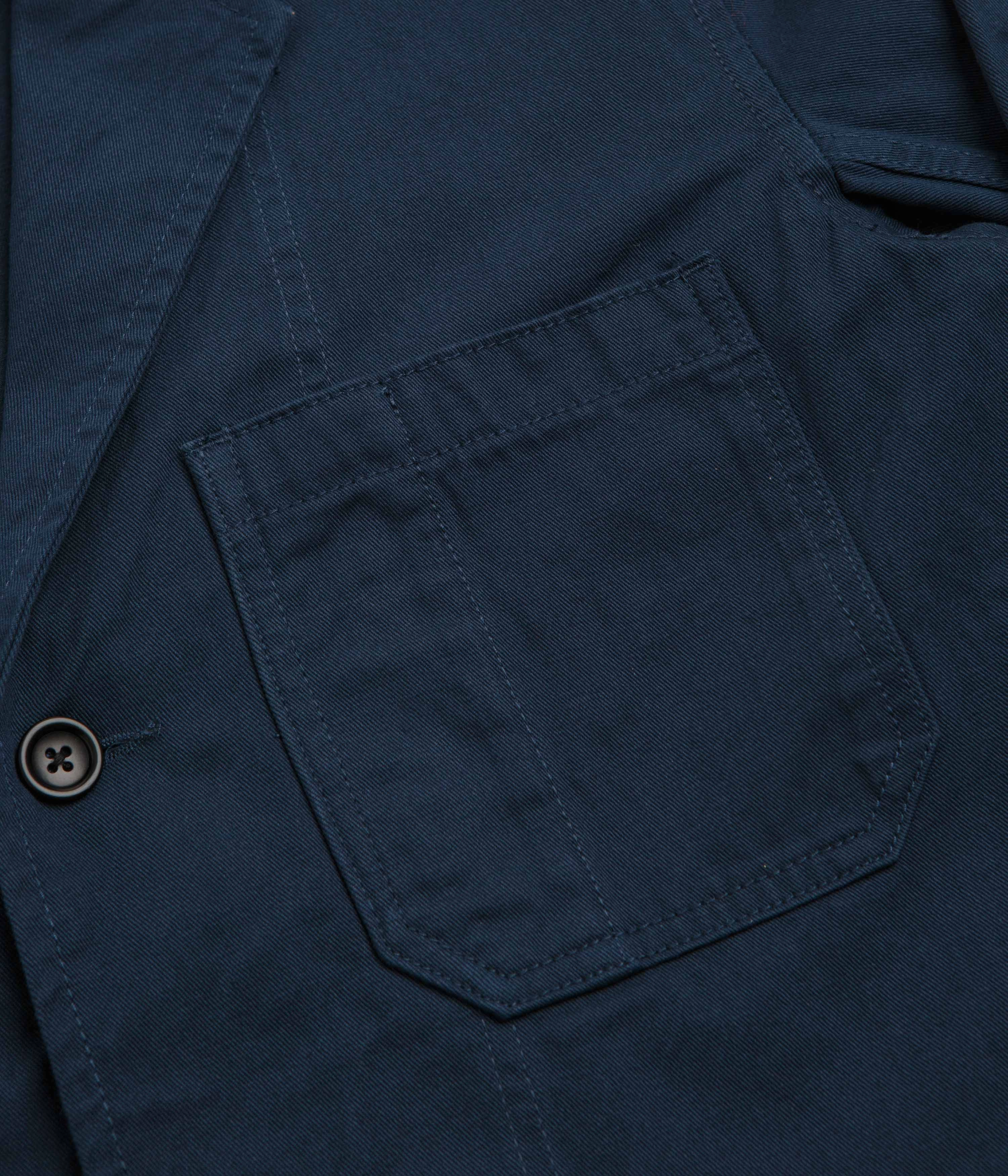 Zippered Pocket Design Service Works Drill Server Suit Jacket - Navy