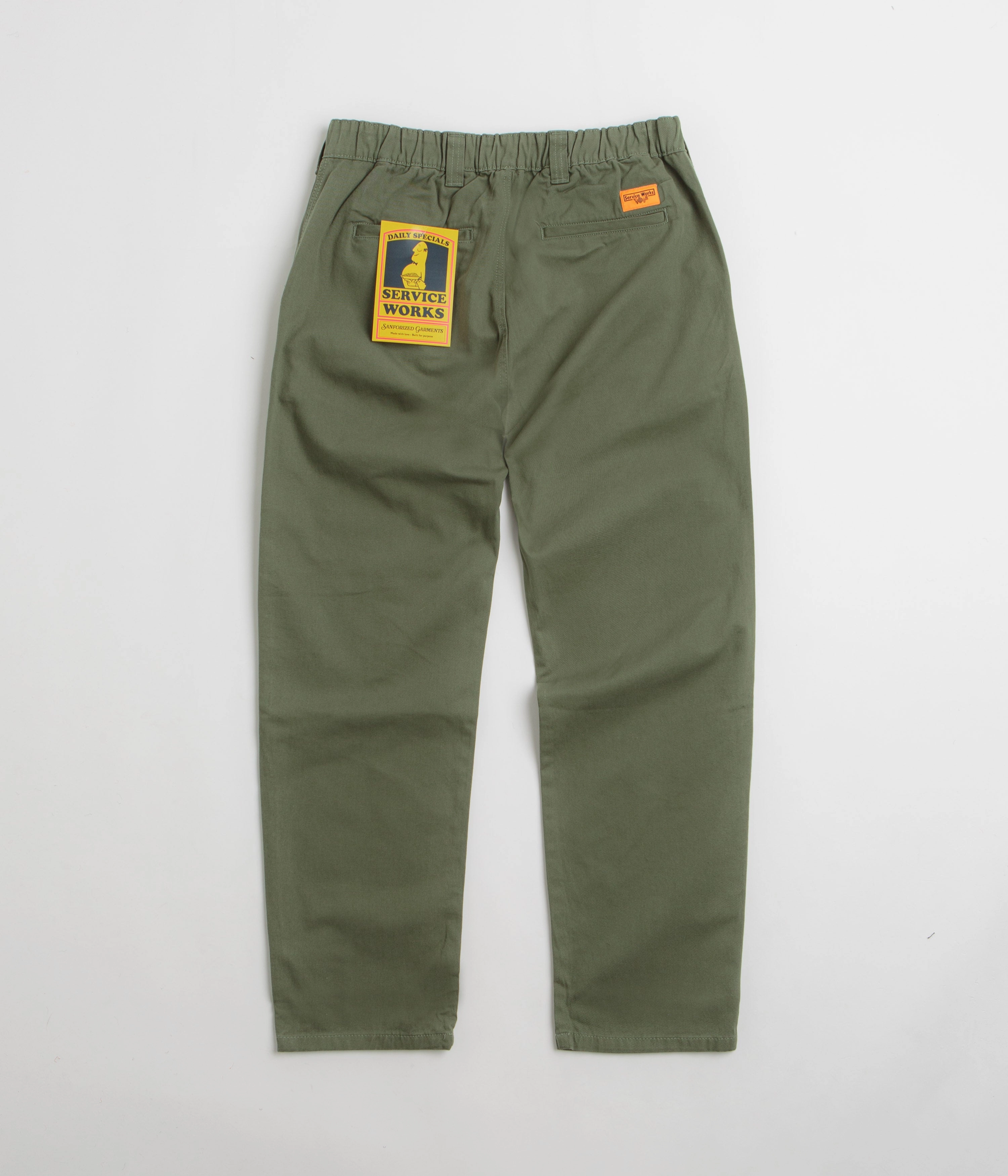 Service Works Drill Waiter Pants - Olive Comfortable Design