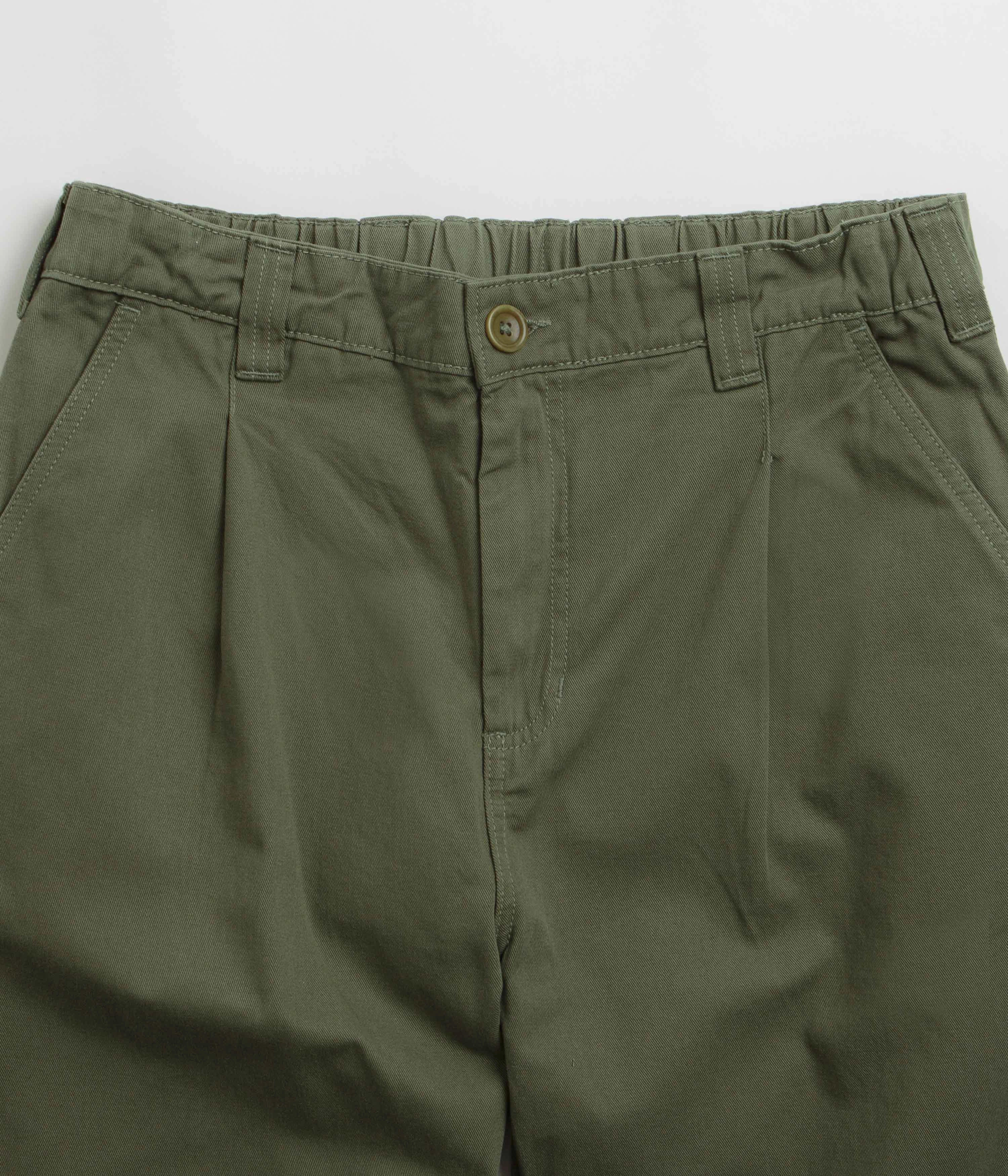 Low Profile Waistband Comfy Style Service Works Drill Waiter Pants - Olive