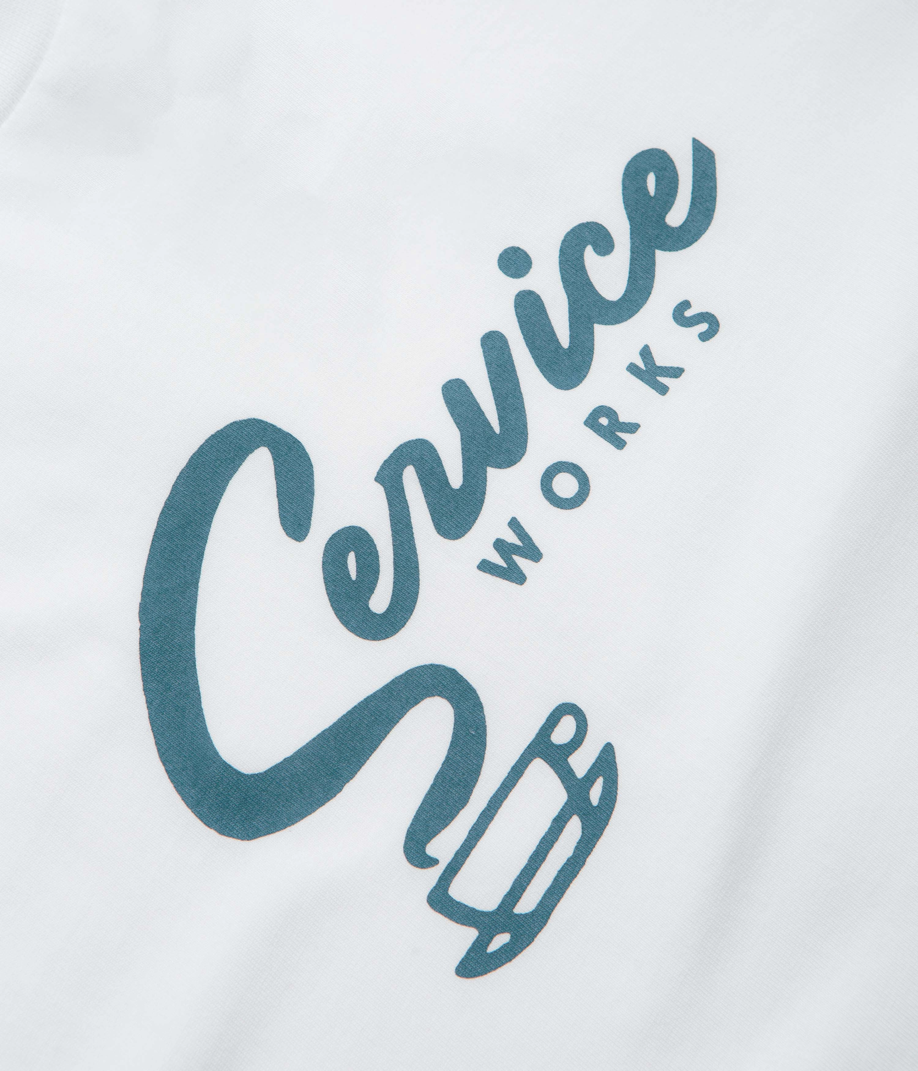 Outdoor Style Pre Shrunk Cotton Service Works Espresso T-Shirt - White