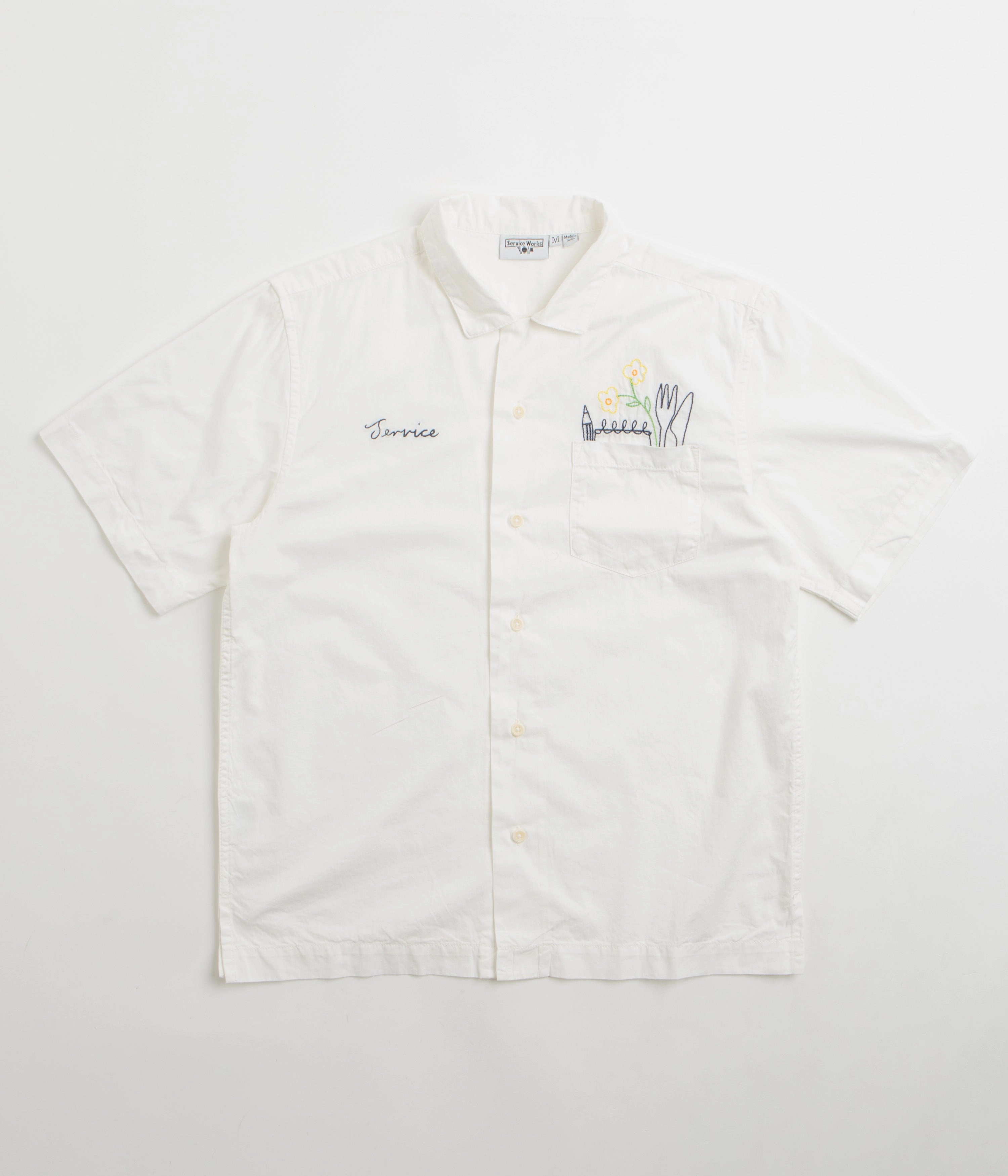 Country Charm Party Ready Service Works Light Twill Necessities Short Sleeve Shirt - Off White
