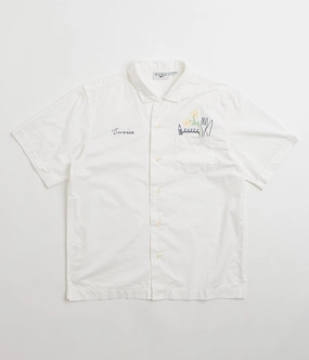 Country Charm Party Ready Service Works Light Twill Necessities Short Sleeve Shirt - Off White