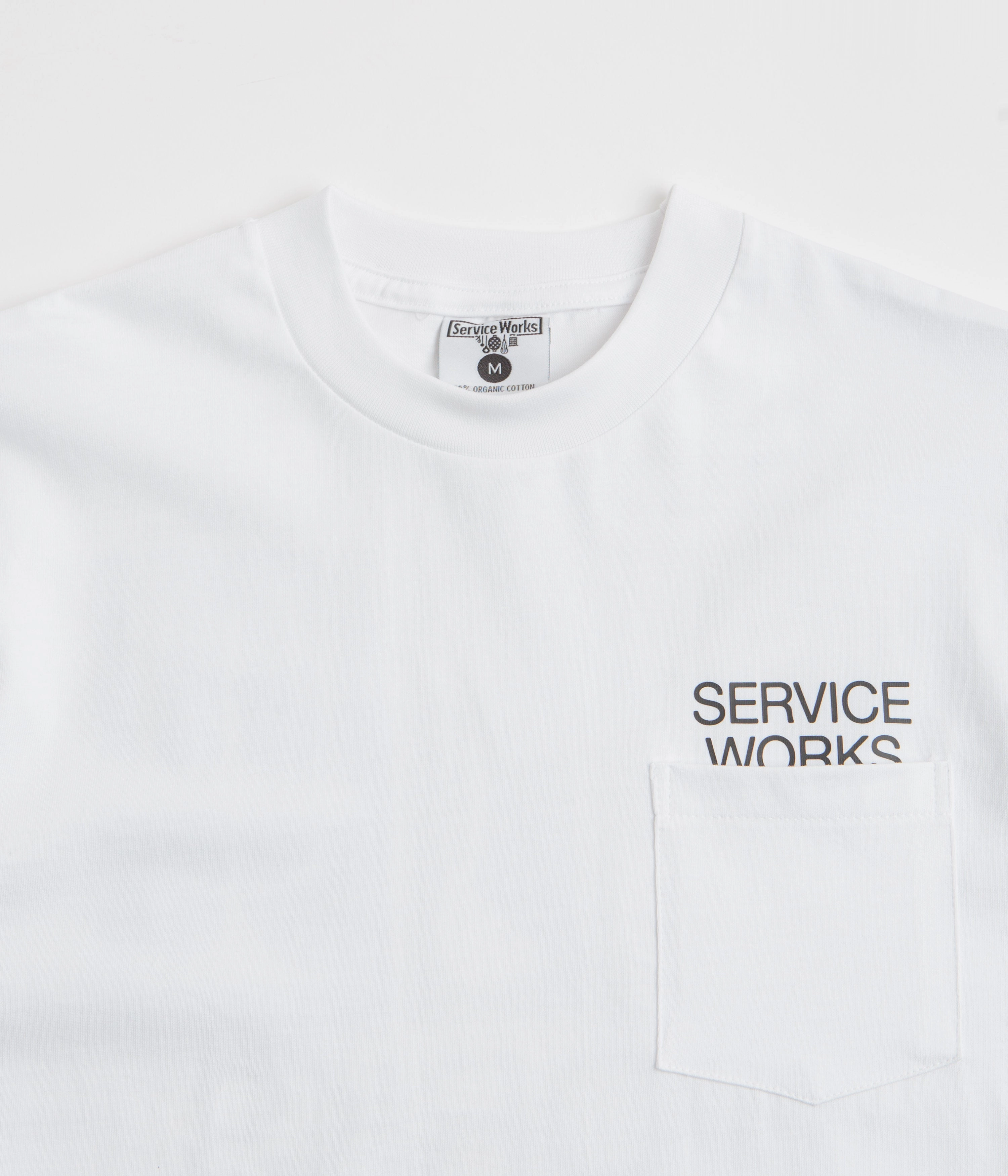 Service Works Nourish Pocket T-Shirt - White Outdoor Sports Minimal Comfort
