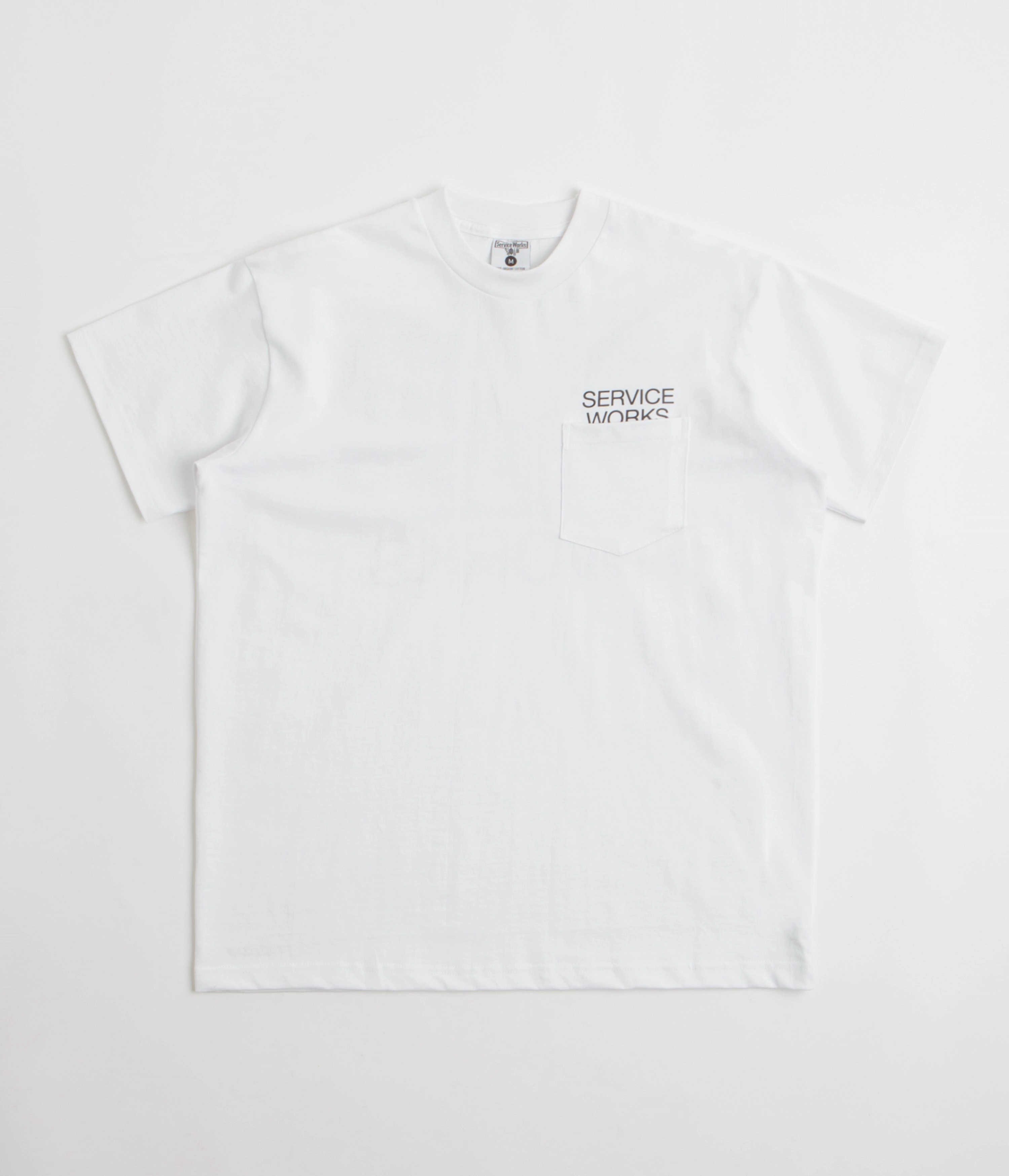 Curved Hemline Service Works Nourish Pocket T-Shirt - White