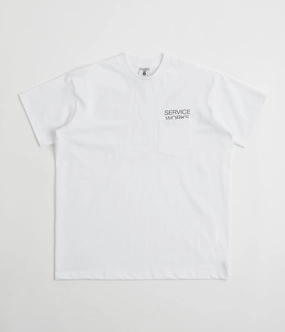 Curved Hemline Service Works Nourish Pocket T-Shirt - White