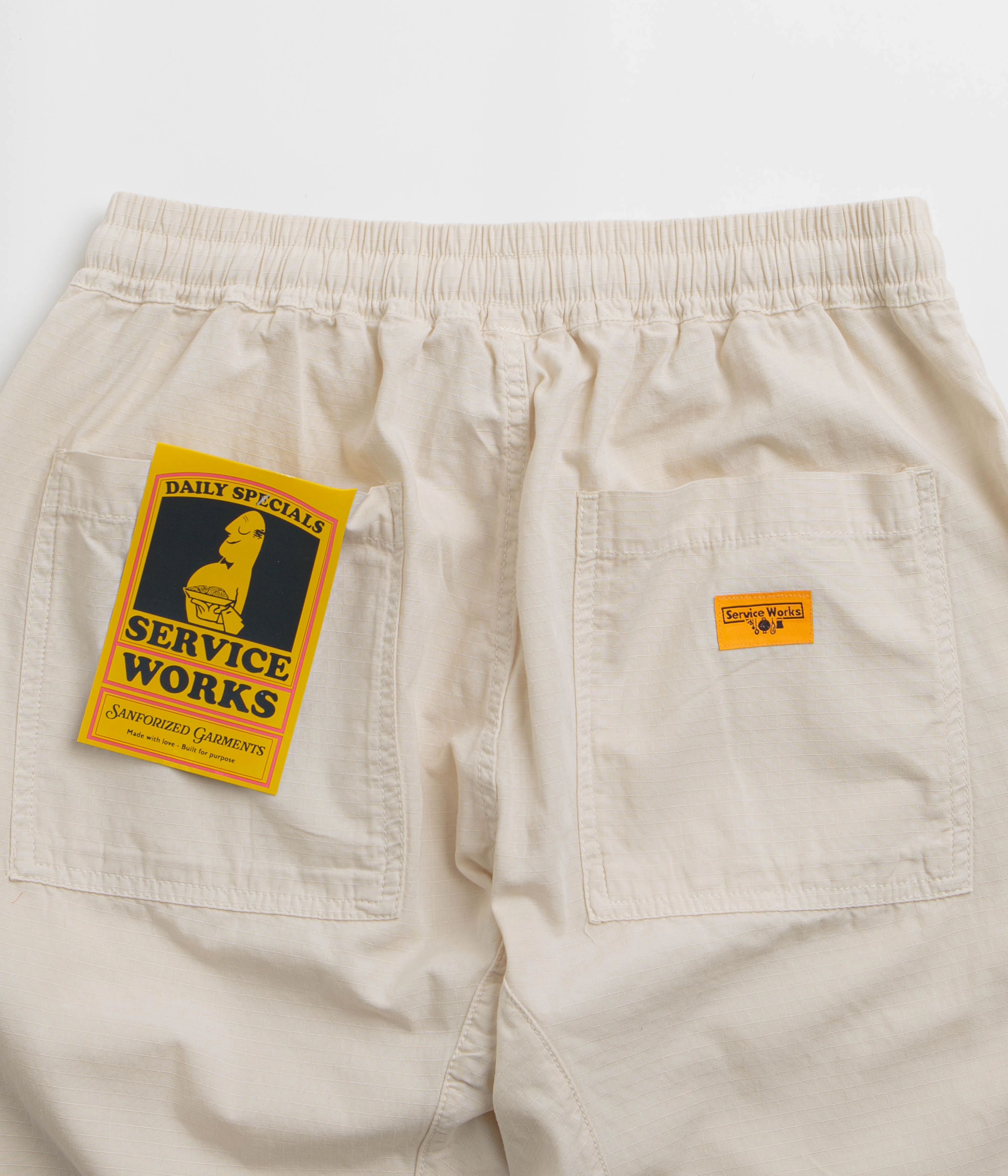 Service Works Ripstop Chef Pants - Bone Seamless Technology