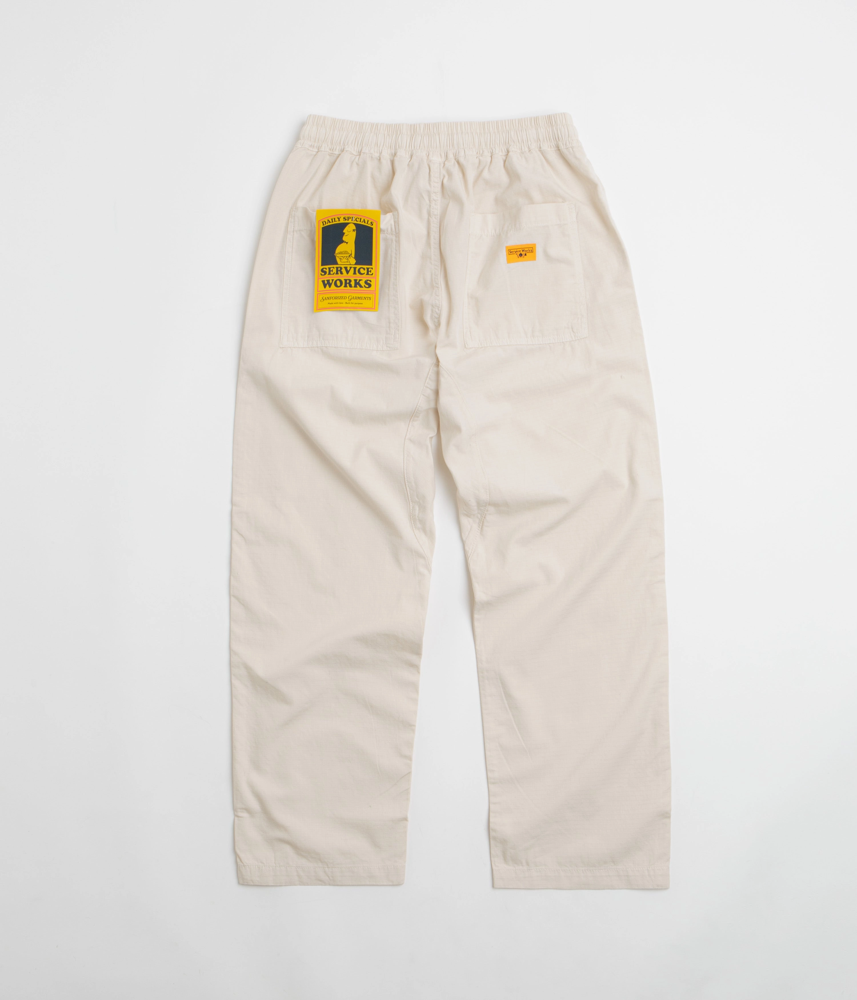 Service Works Ripstop Chef Pants - Bone Flexible Comfort Functional Ease