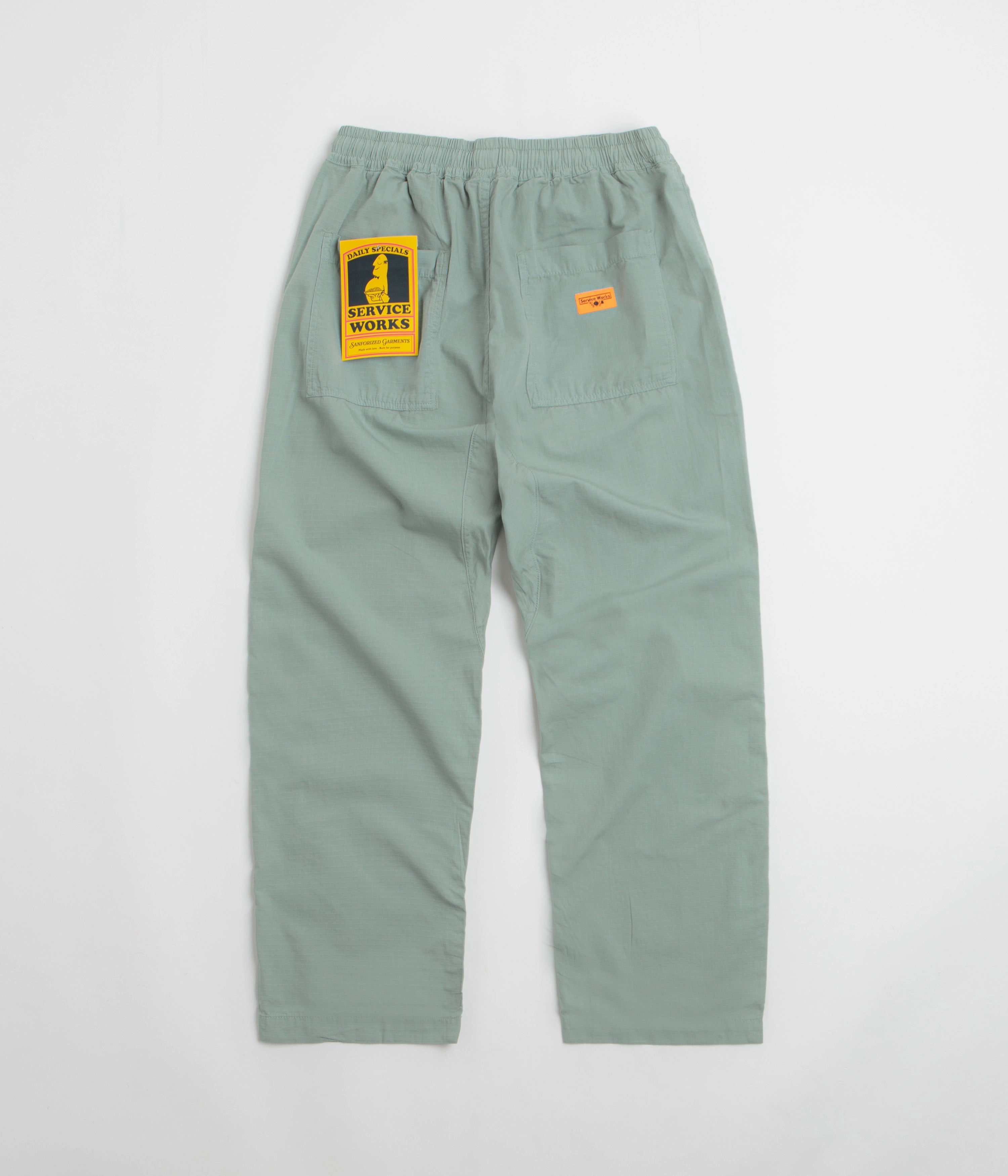 Service Works Ripstop Chef Pants - Sage Flexible Material Dynamic Fit