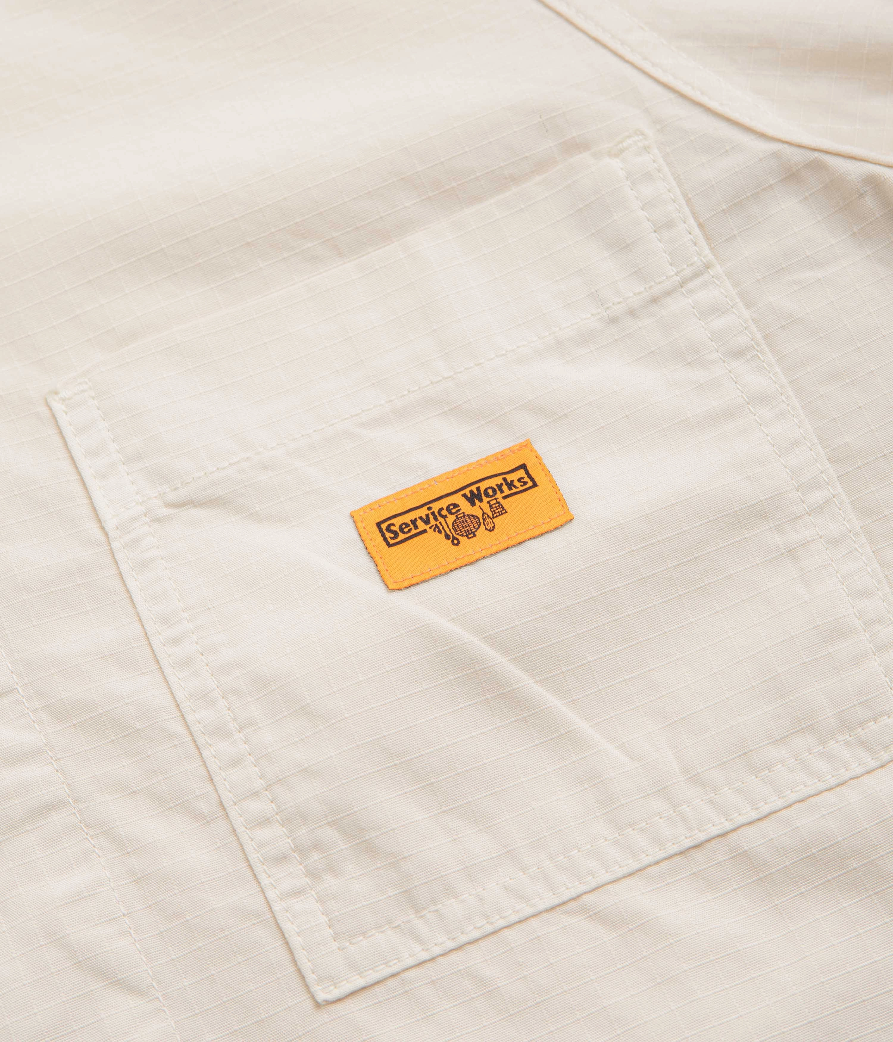 Service Works Ripstop FOH Jacket - Bone Minimal Gear Water-Resistant Layer