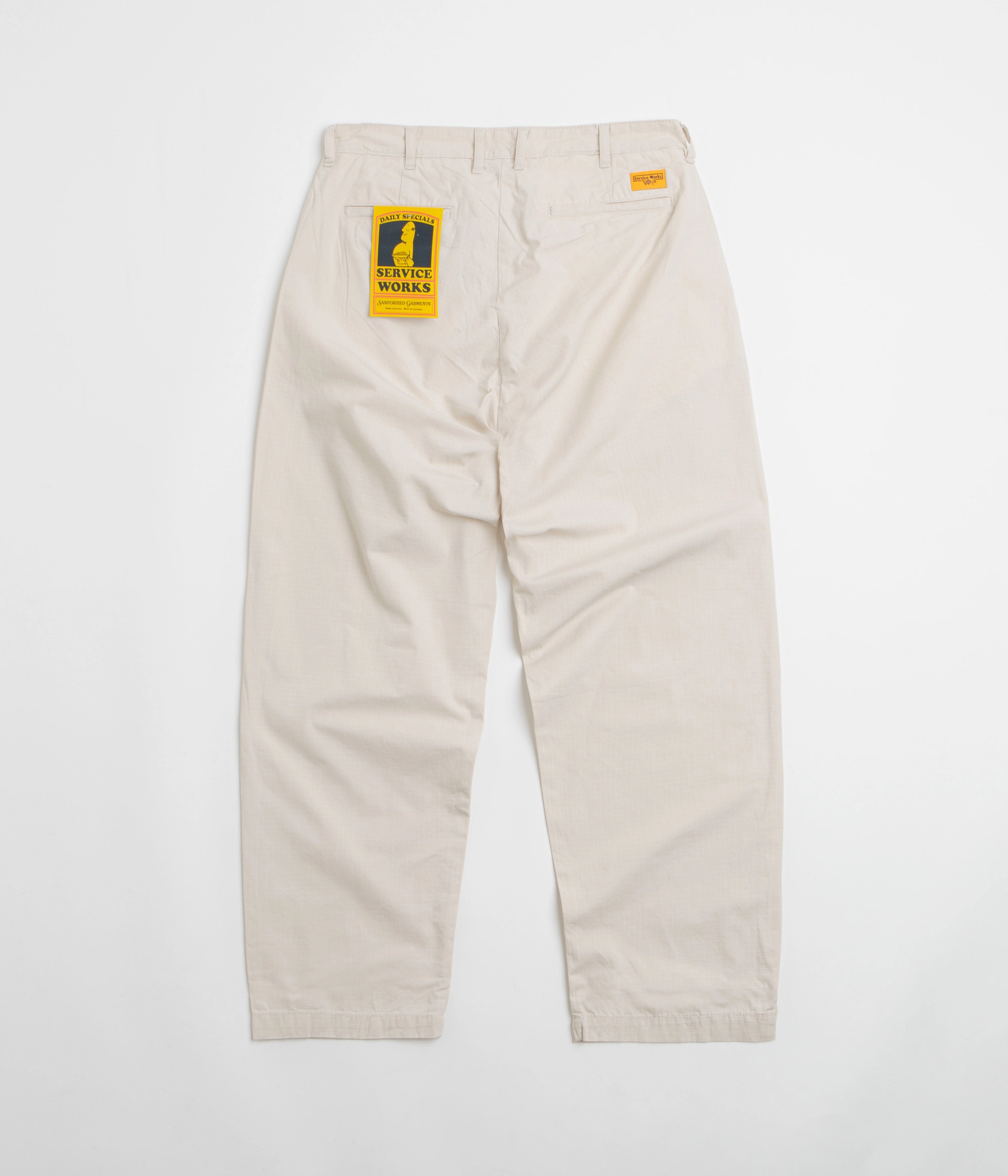Service Works Ripstop Part Timer Pants - Bone Organic Cotton Blend