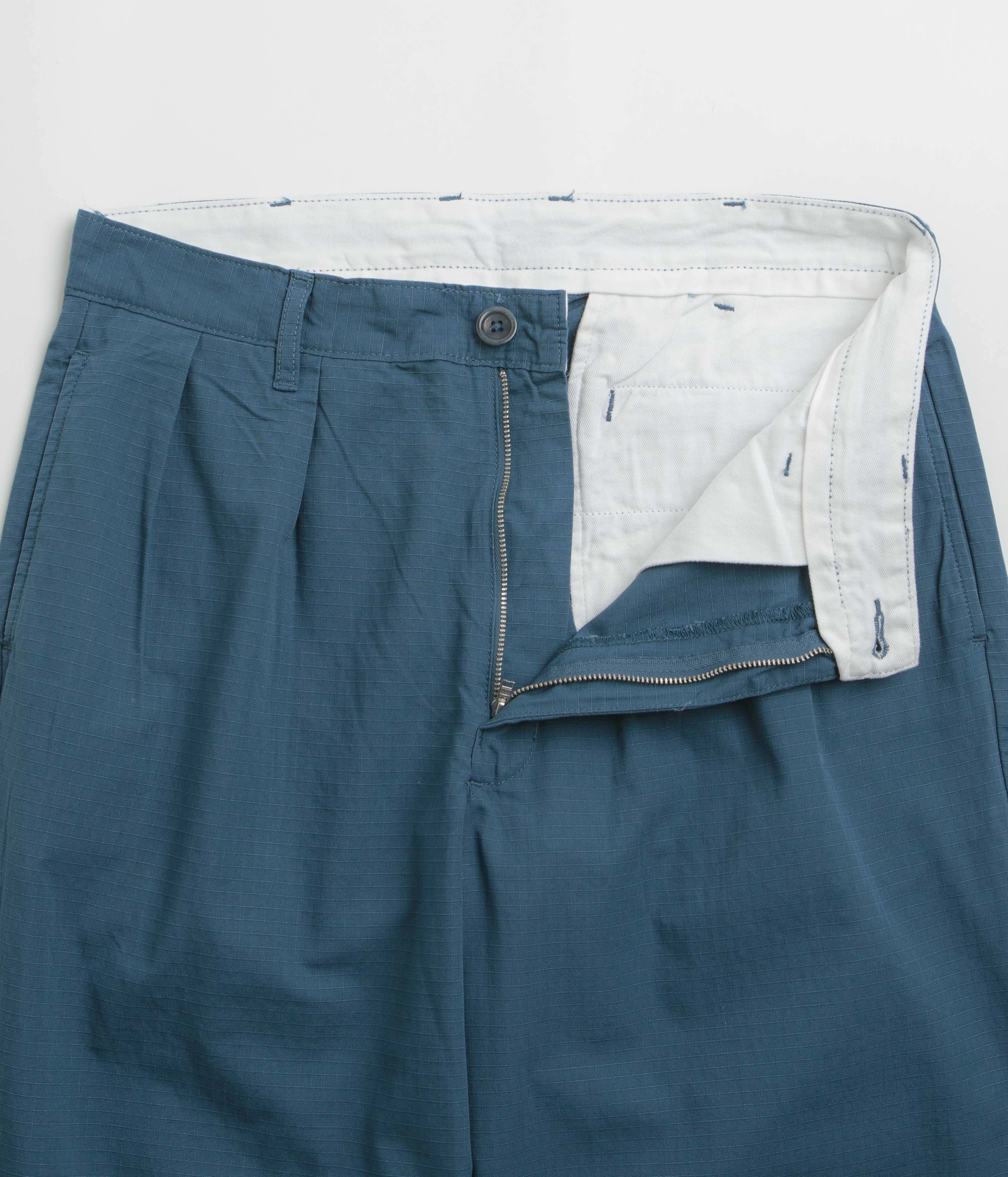 Service Works Ripstop Part Timer Pants - Ocean Smooth zipper closure