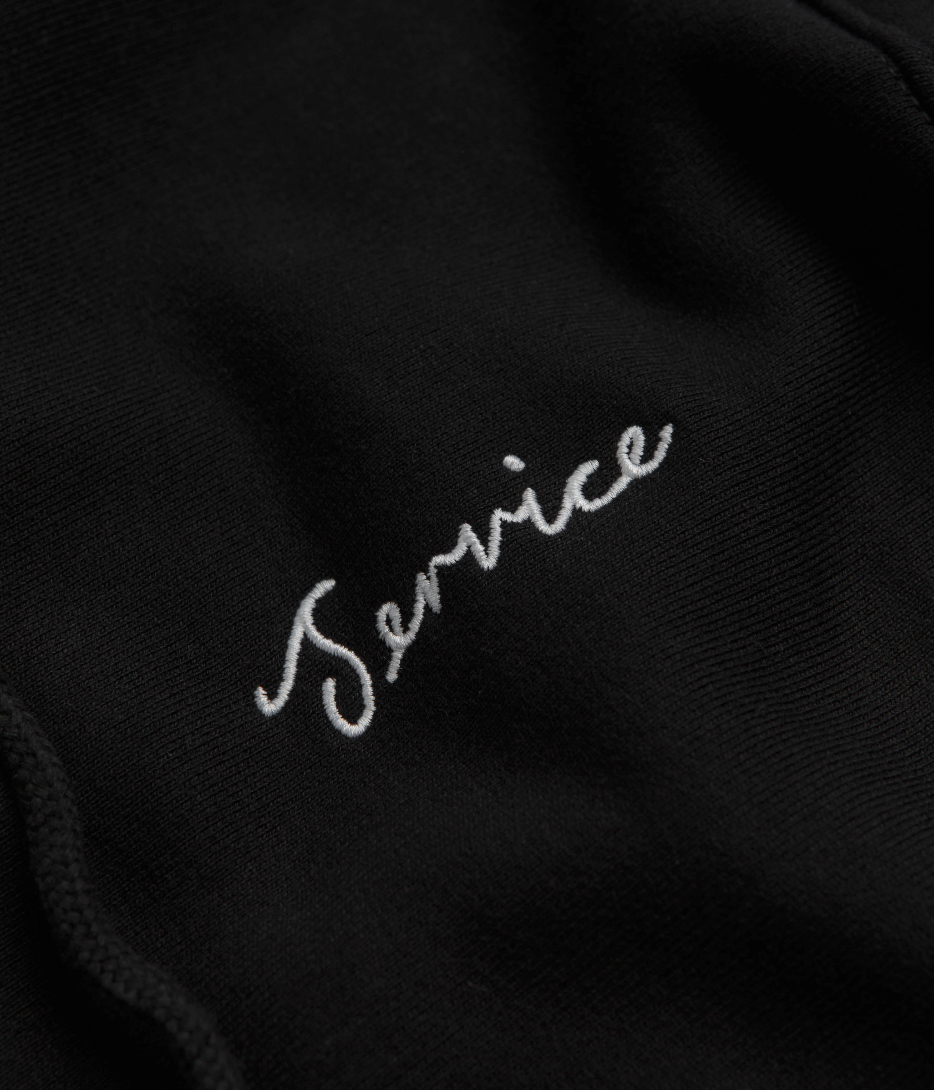 Lightweight insulation Service Works Script Logo Hoodie - Black