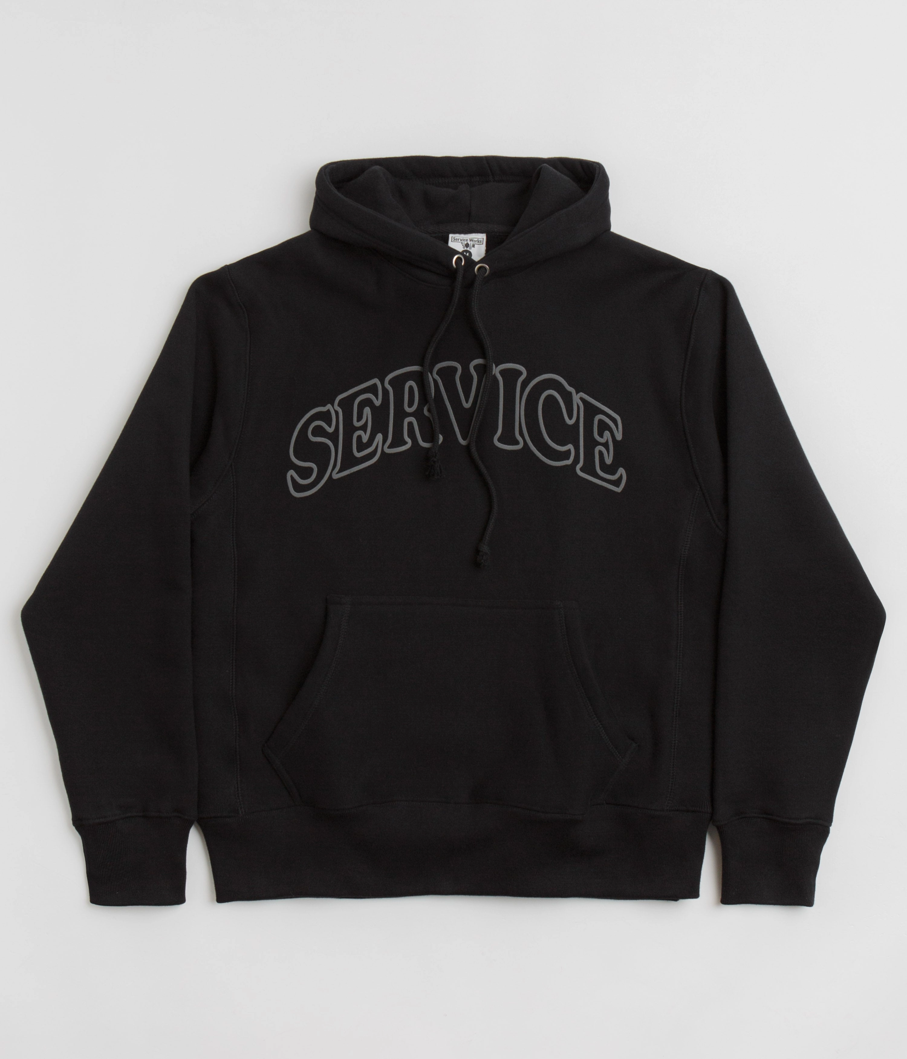 Comfort Fit Seamless Side Panels Service Works Service Arch Logo Hoodie - Black