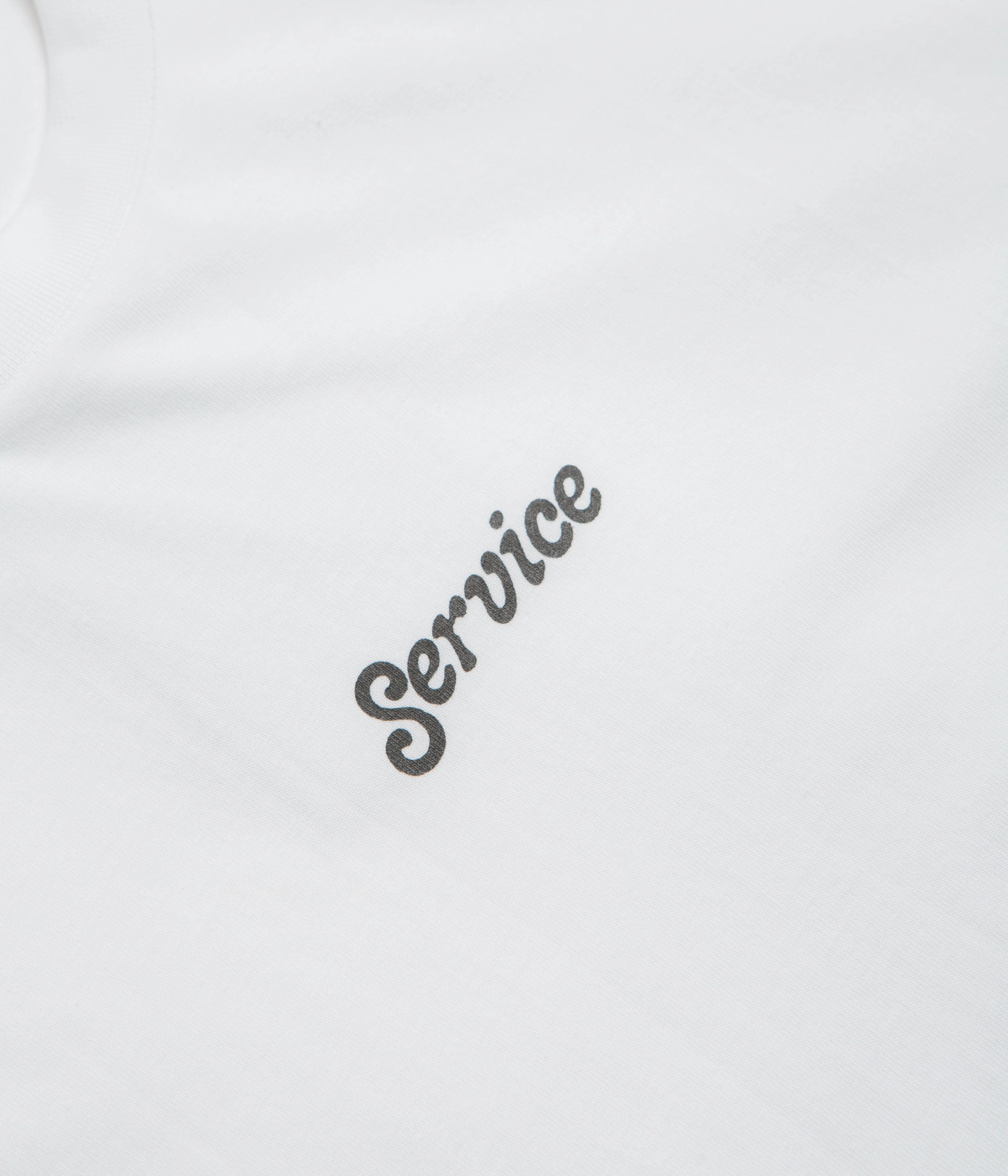 Microfiber Blend V neck style Service Works Service Logo T-Shirt - White