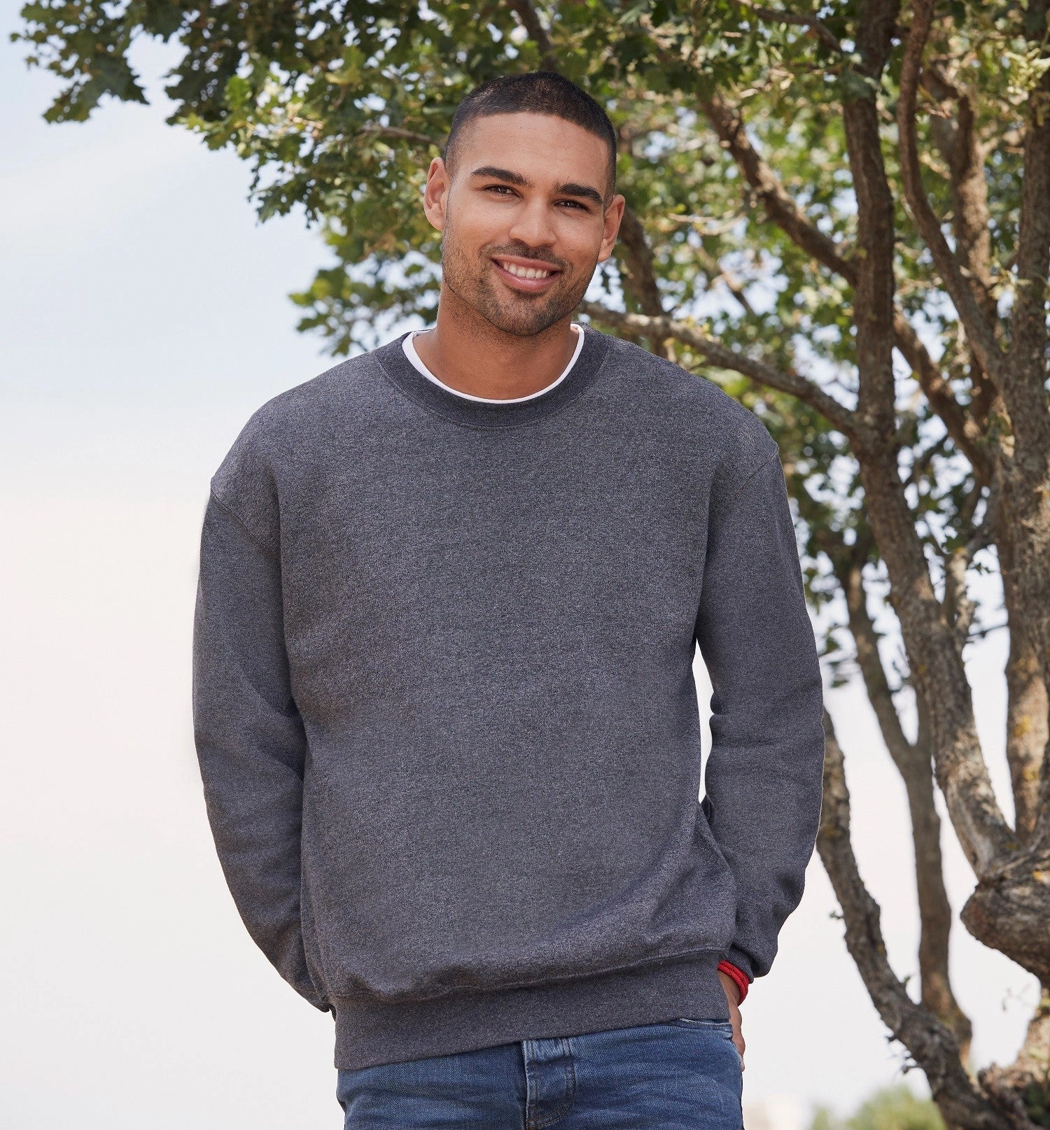 Stain-Resistant product customization options Set In Sleeve Sweatshirt | BLACK