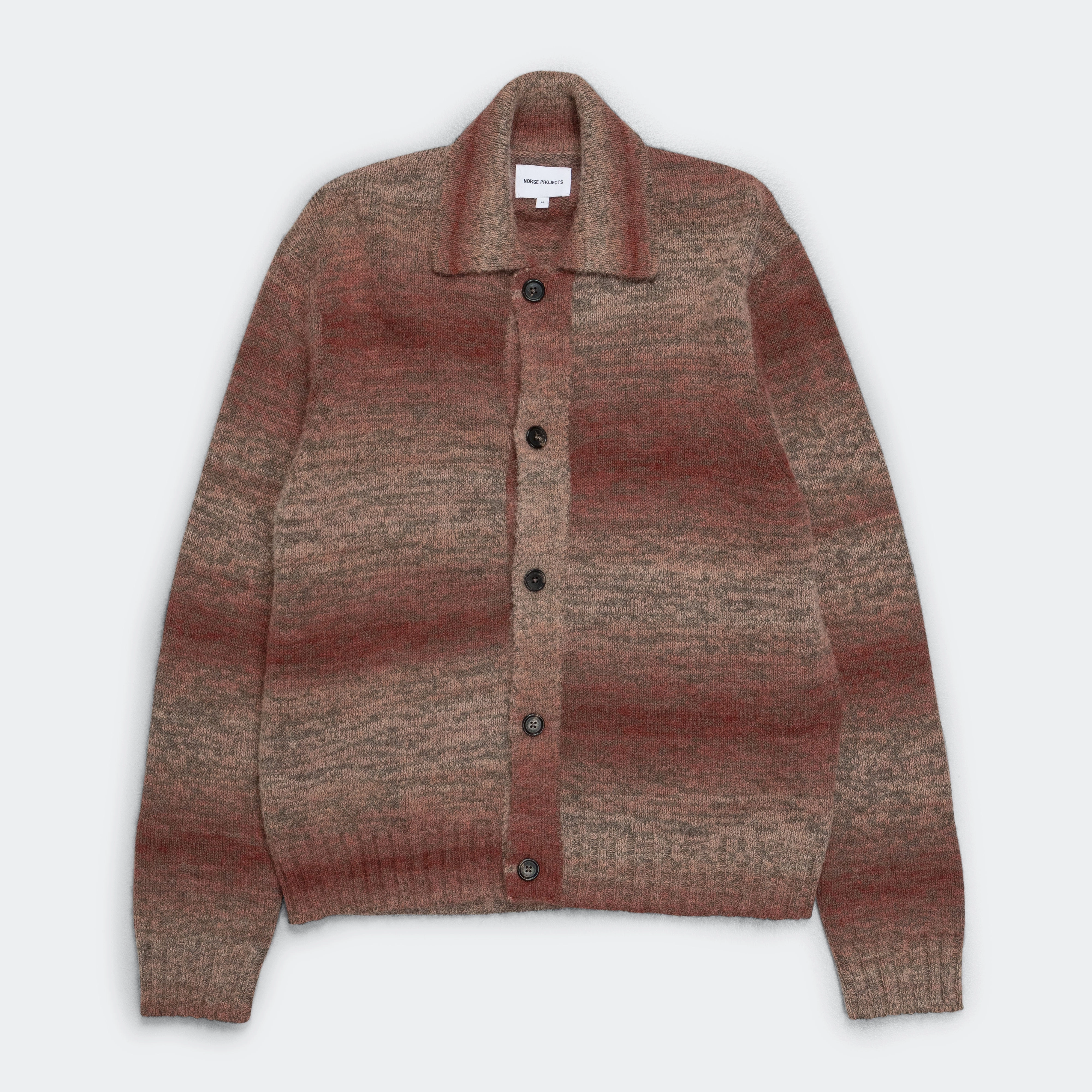 Cross Ventilation Panels Erik Space Dye Knit Jacket - Blood Orange