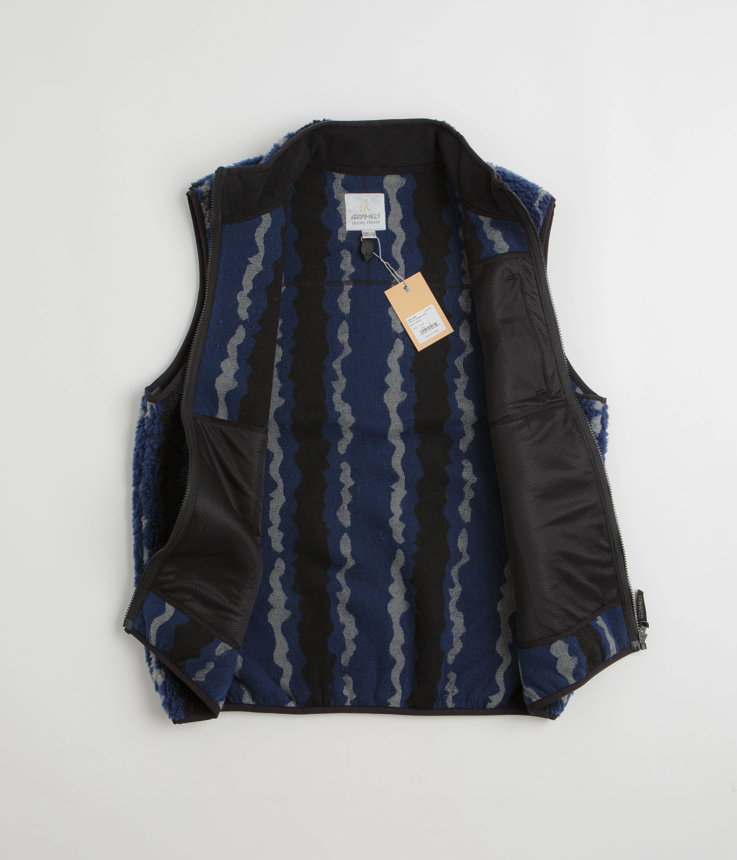 Breathable Gramicci Sherpa Vest - Navy Ripple