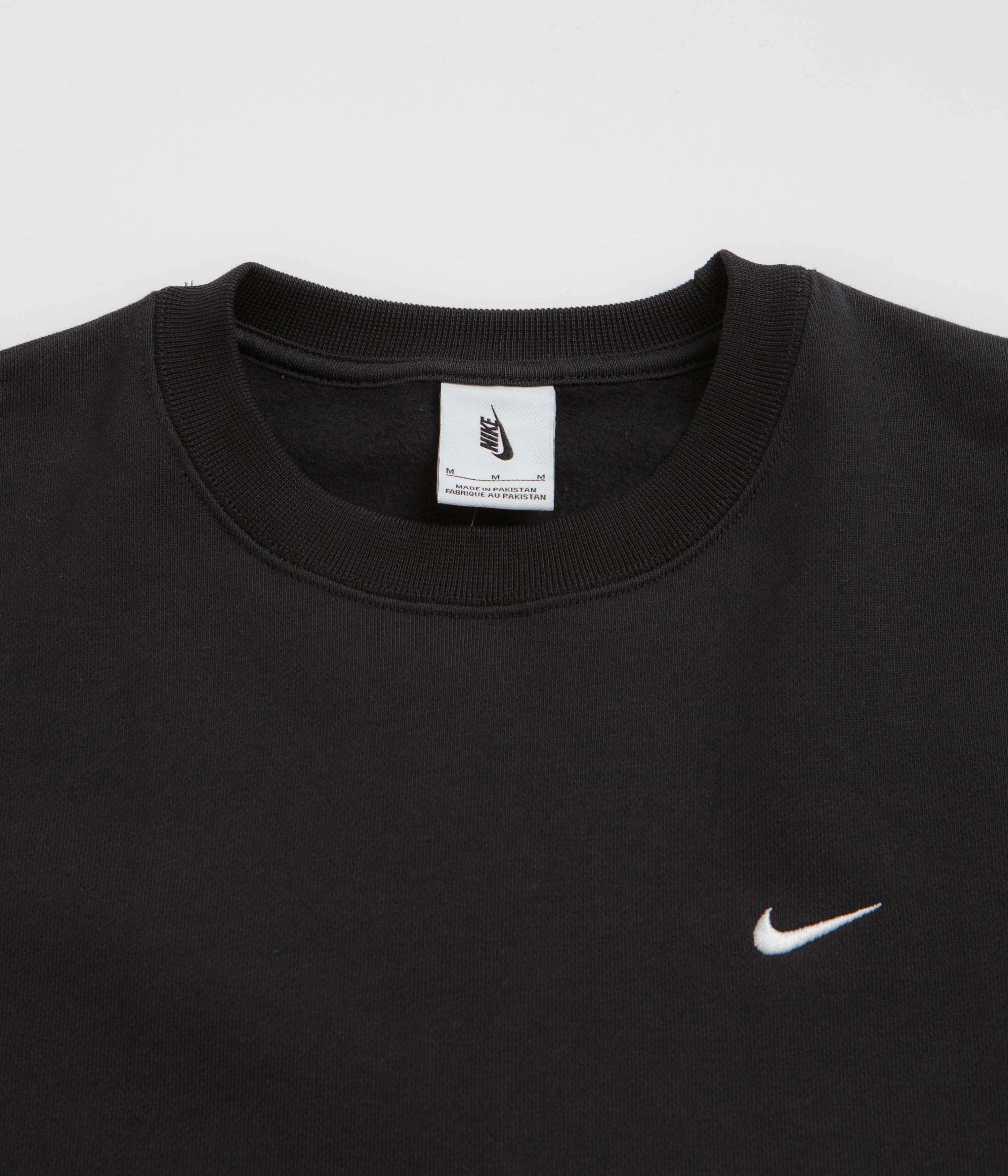 Eco Friendly Versatile Hoodie Nike Solo Swoosh Crewneck Sweatshirt - Black / White