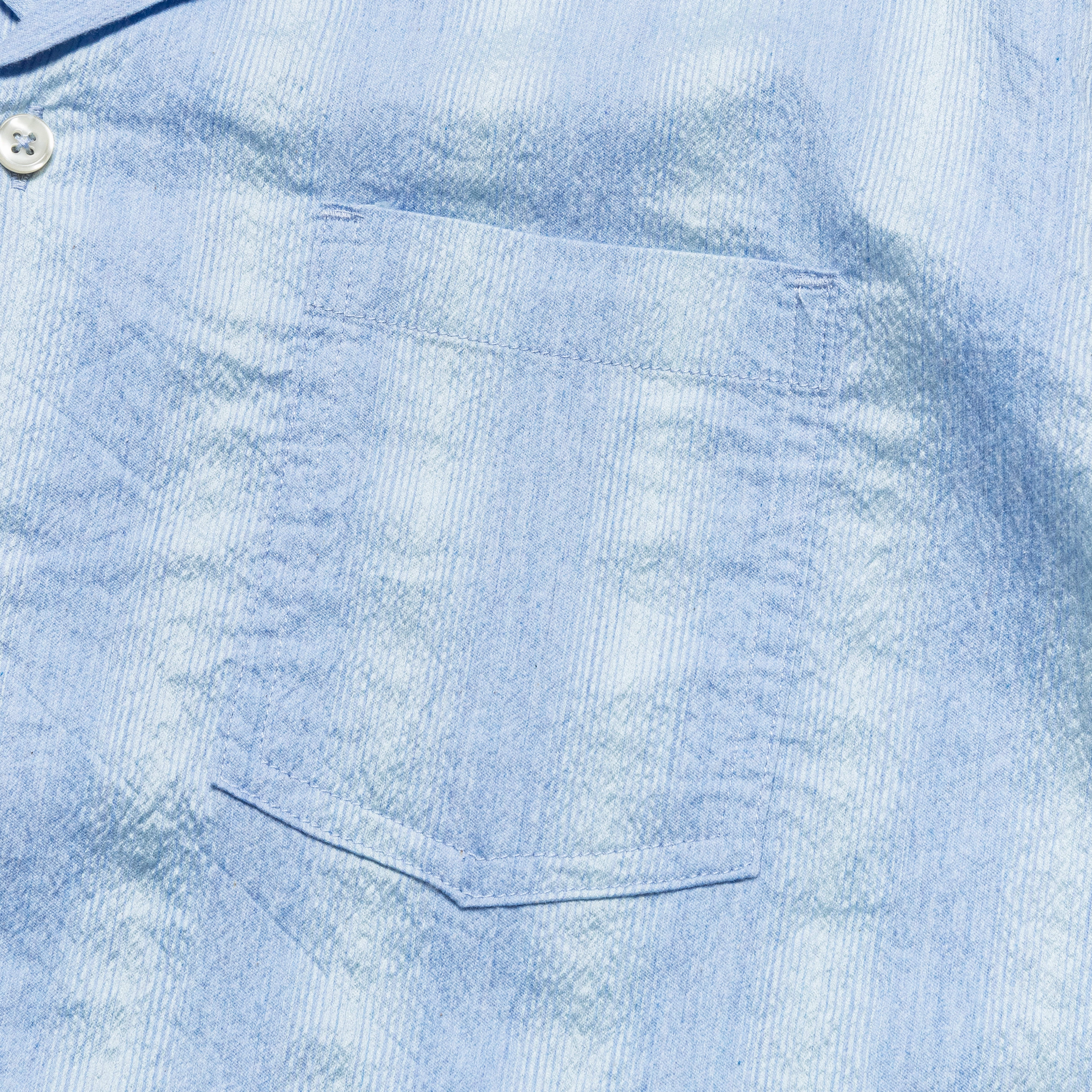 Short Sleeve Camp Collar - Blue Ombre Reinforced Buttonholes Comfort Fit